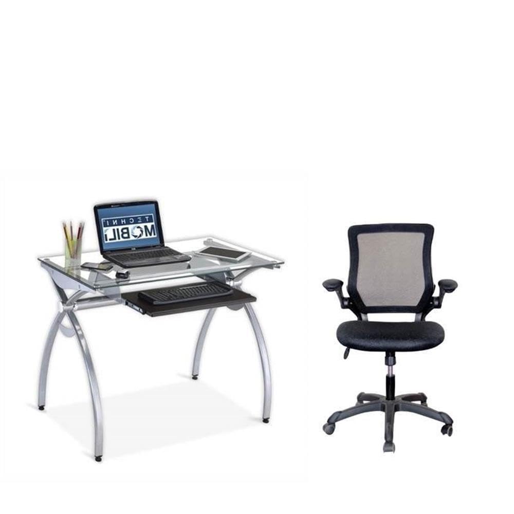Home Square 2-Piece Office Set with Computer Desk and Ergonomic Chair - Perfect for Home Office, Remote Work & Small Spaces