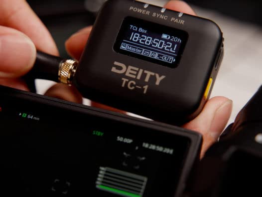 Deity TC-1 Wireless Timecode Box - 2.4G Radio Sync with 0.5ppm Accuracy, 8-Channel Bluetooth 5.0, 250ft Range & APP Control - Perfect for Film Production, Live Events, and Multi-Camera Video Sync