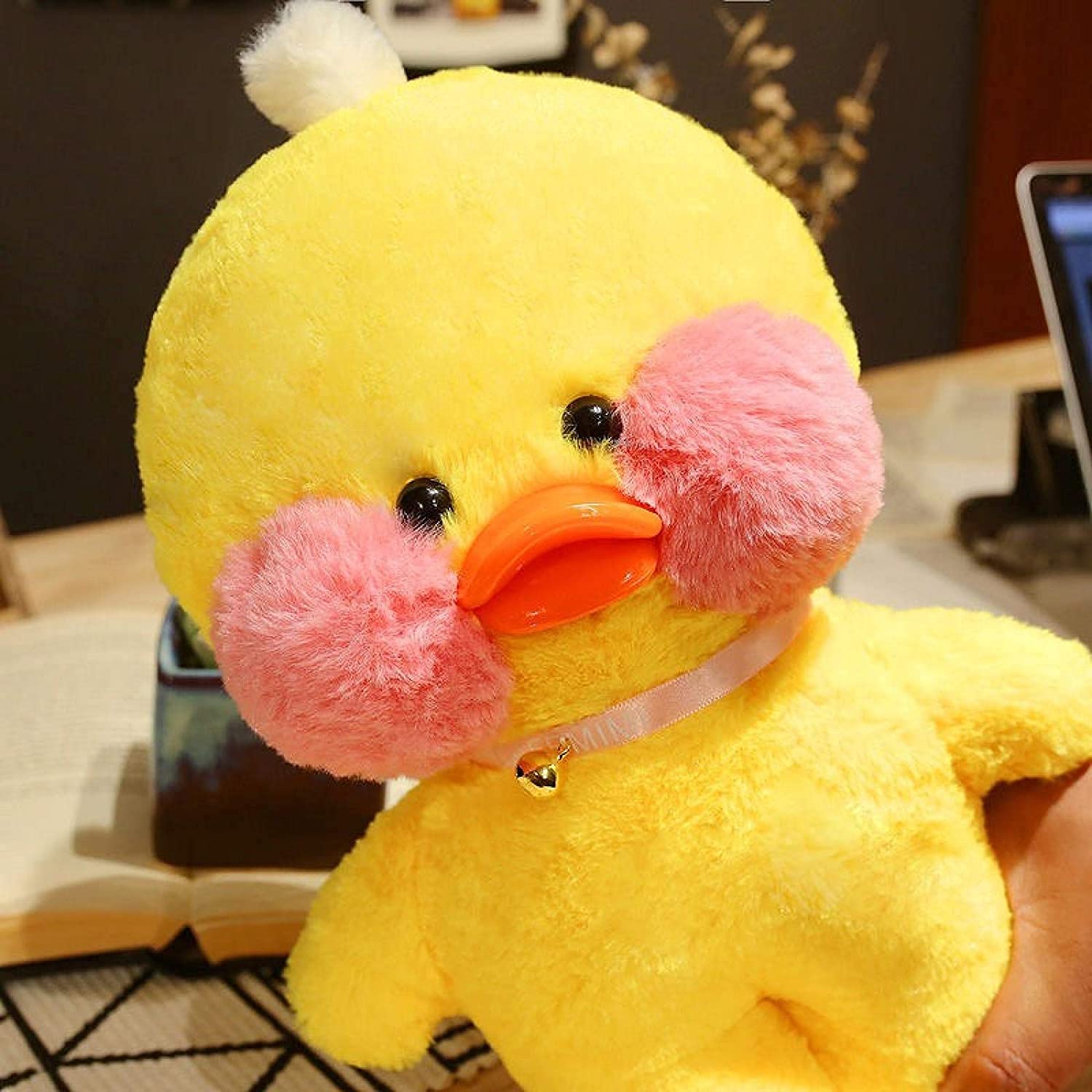 Soft Plush Yellow Duck Stuffed Animal Toy with Cute Hat & Costume - 12inch/30cm Huggable DIY Duckling with Glasses - Perfect Gift for Kids & Girls (Christmas, Birthday, Nursery Decor, Baby Shower)