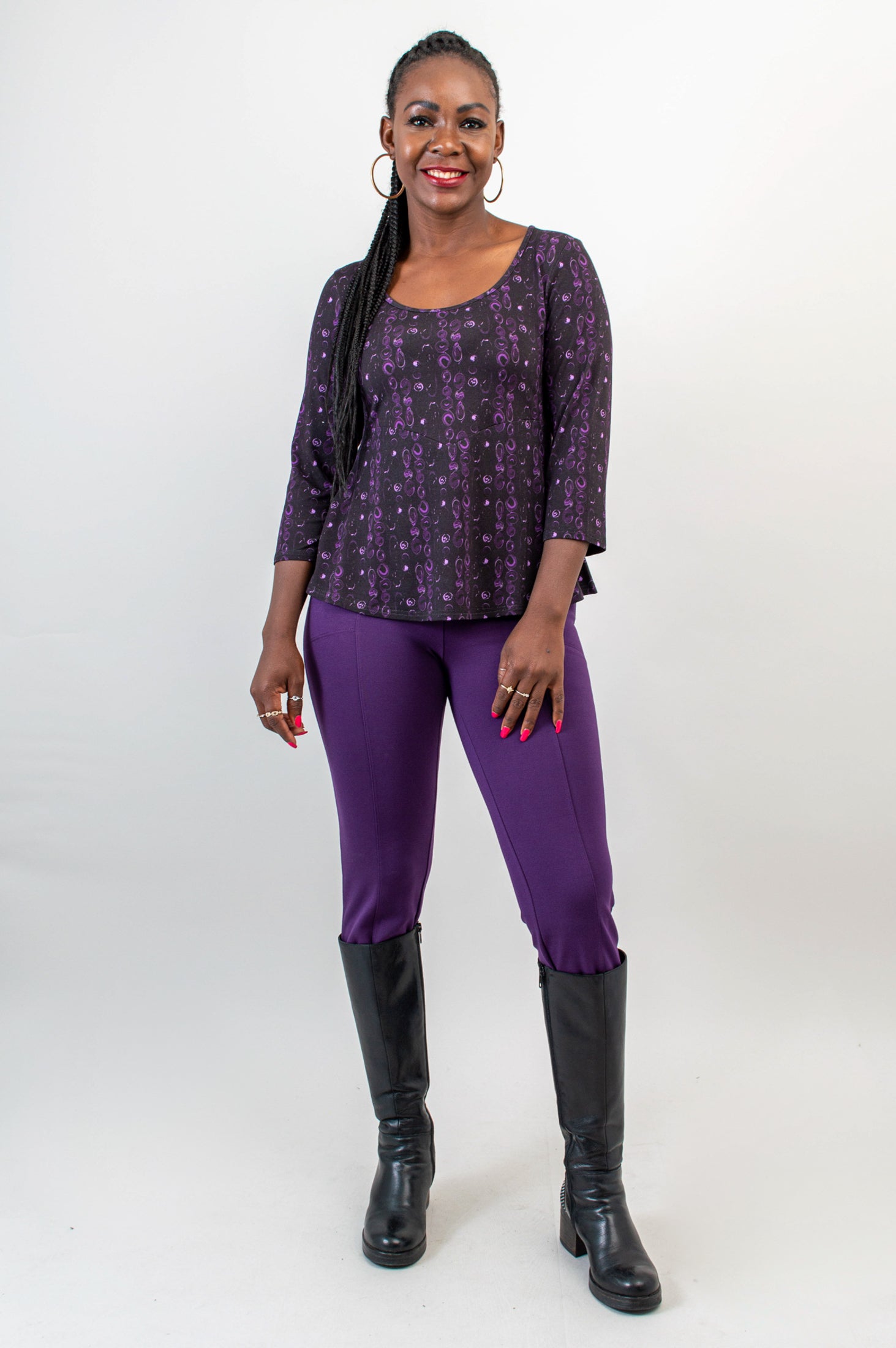 Kim 3/4 Sleeve Blouse with Royale Necklace - Bamboo Fabric Women's Tops for Work & Casual Wear | Final Sale