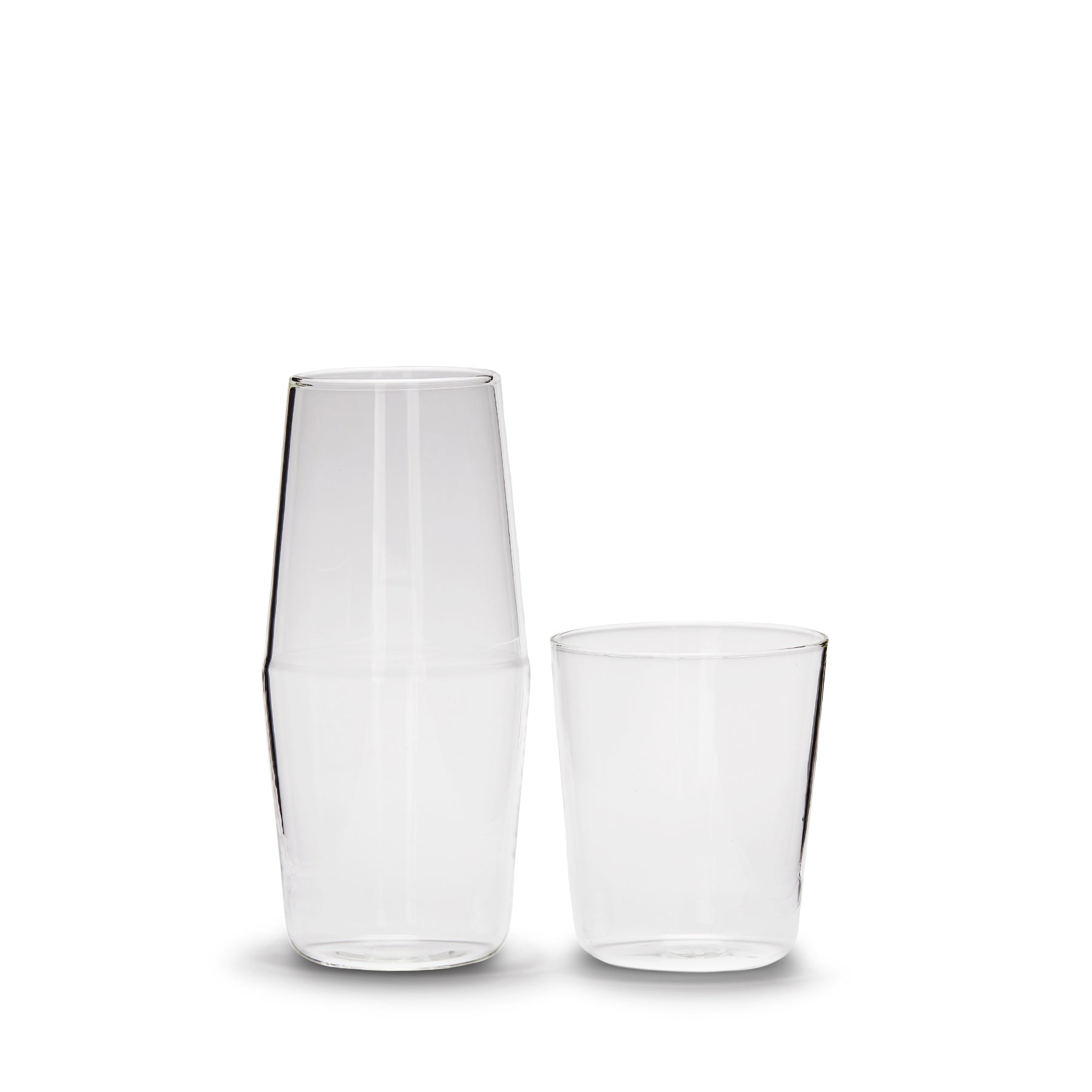 Luisa Bonne Nuit Glass Carafe and Cup Set - 34oz Clear Water Pitcher with 2 Drinking Glasses for Bedroom, Kitchen, Office & Gift Giving