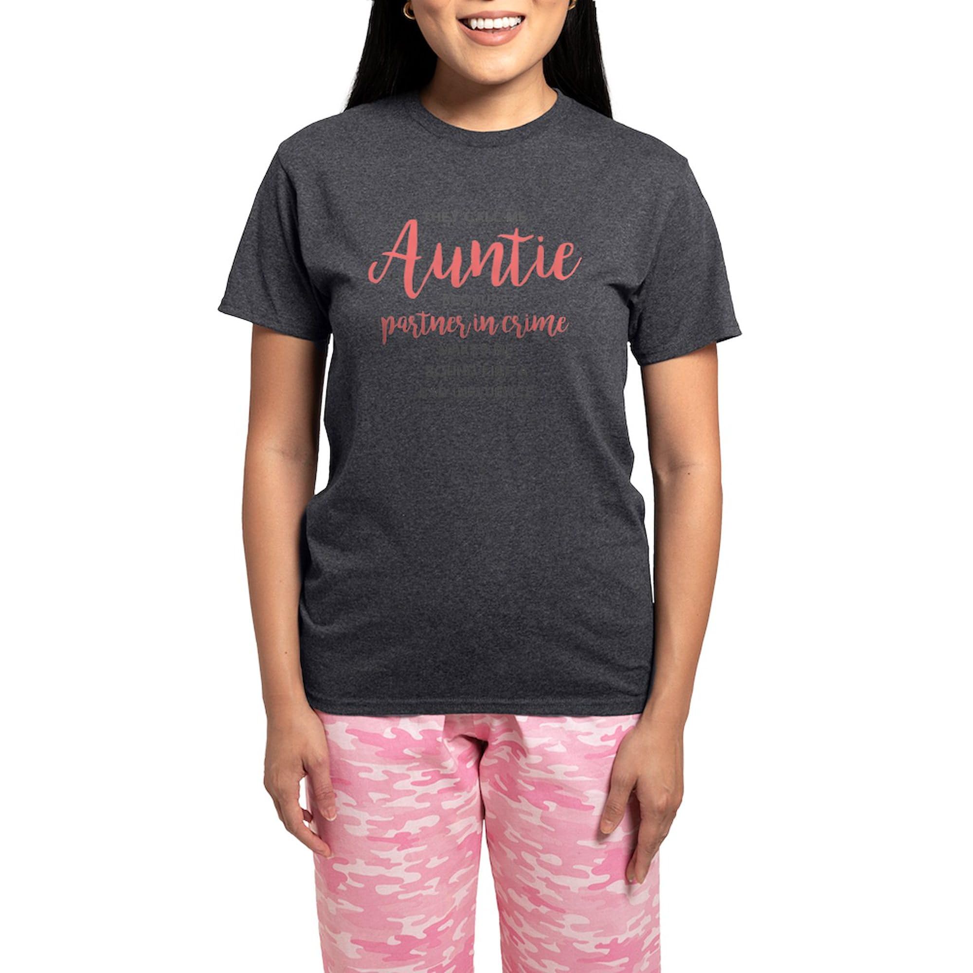 Funny Auntie Partner In Crime Women's Charcoal Pajama Set - Matching Sleepwear for Women - Perfect for Family Gatherings, Sleepovers & Christmas Gifts