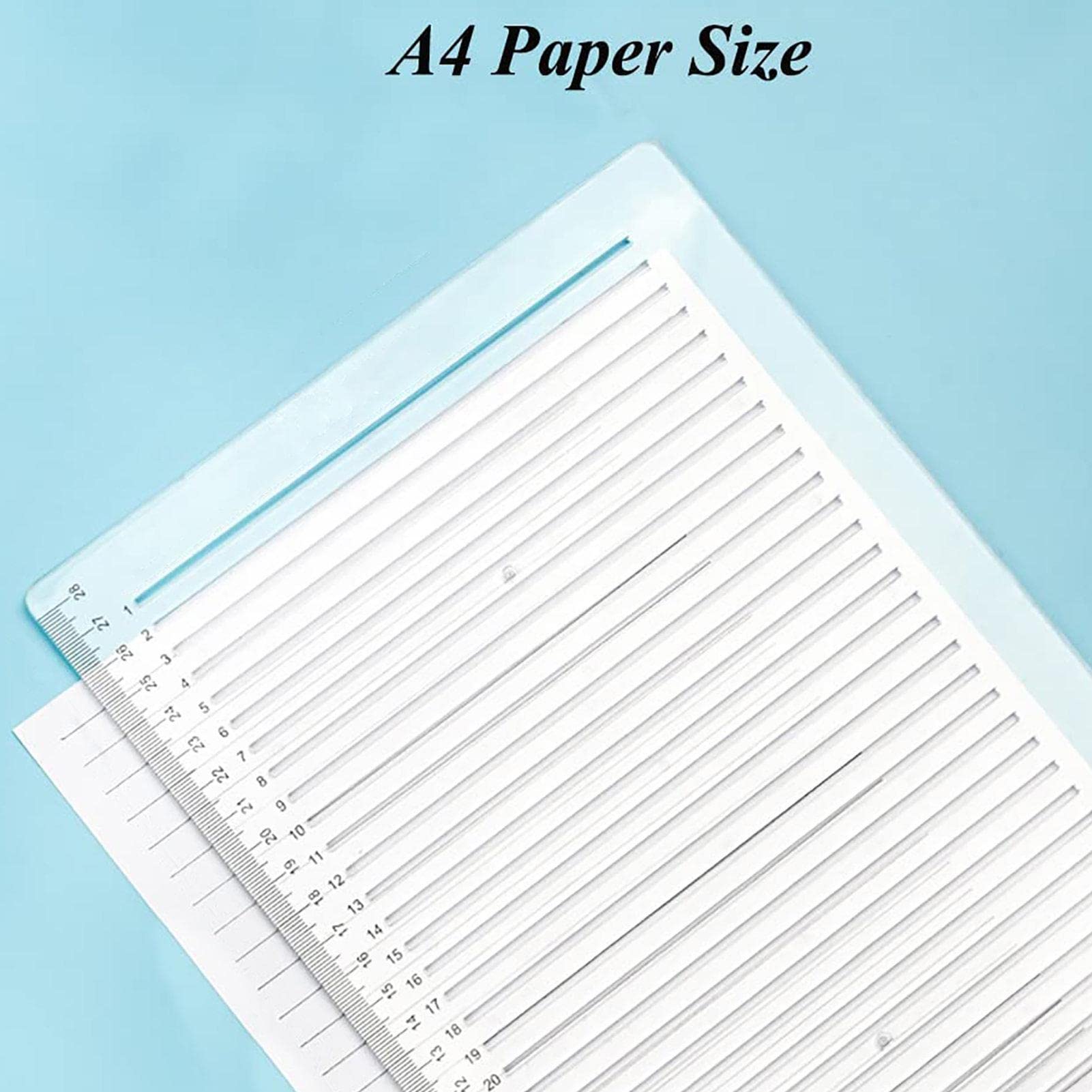Straight Line Stencil Ruler - Geometry Template for Bullet Journaling, Drawing & Lettering | A4 Clear Plastic Writing Guide | Perfect for Scrapbooking, Calligraphy Practice & School Projects