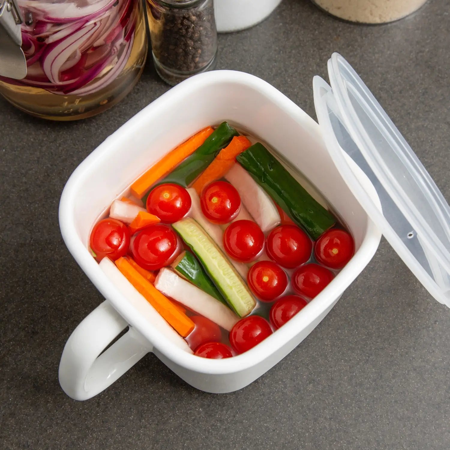 Premium Fujihoro Enamel Miso Soup Container - Airtight Japanese-Style Food Storage for Soup, Noodles & Leftovers - Ideal for Home Kitchens, Meal Prep & Bento Boxes