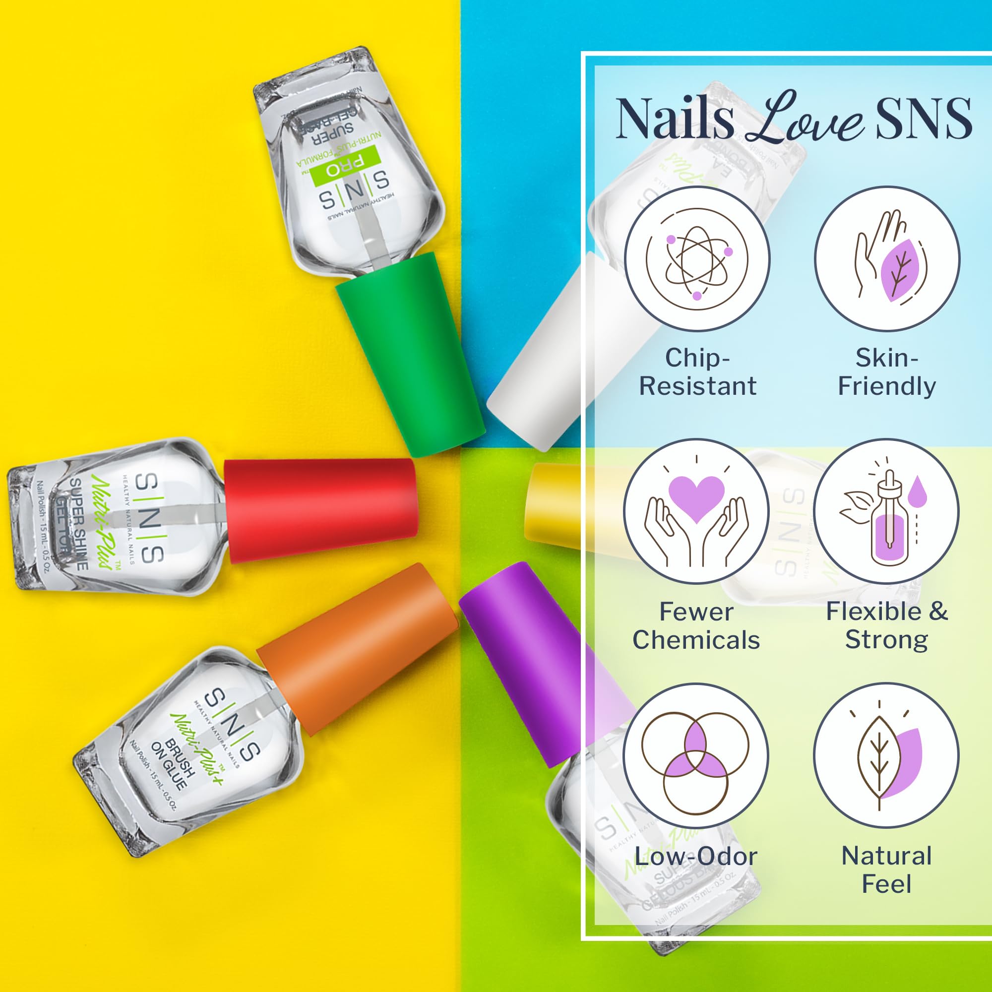 SNS Base Coat Nail Polish for Dip Powder - Long Lasting, Fast Drying Nail Strengthener Gel - Low Odor Dipping System (No UV Lamp Needed) - Perfect for Salon & Home Manicures, Nail Extensions & DIY Nail Art