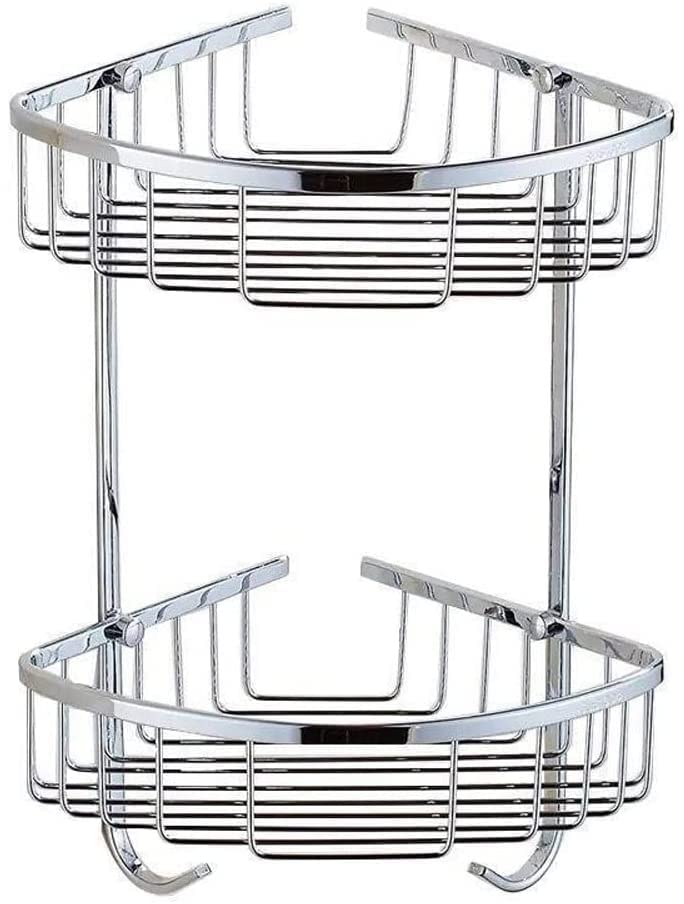 BUNCC Wall Mounted Bathroom Shelf - Shower Corner Storage Basket for Shampoo, Soap & Cosmetics | Space Saving Home Organizer for Bathroom Accessories & Toiletries