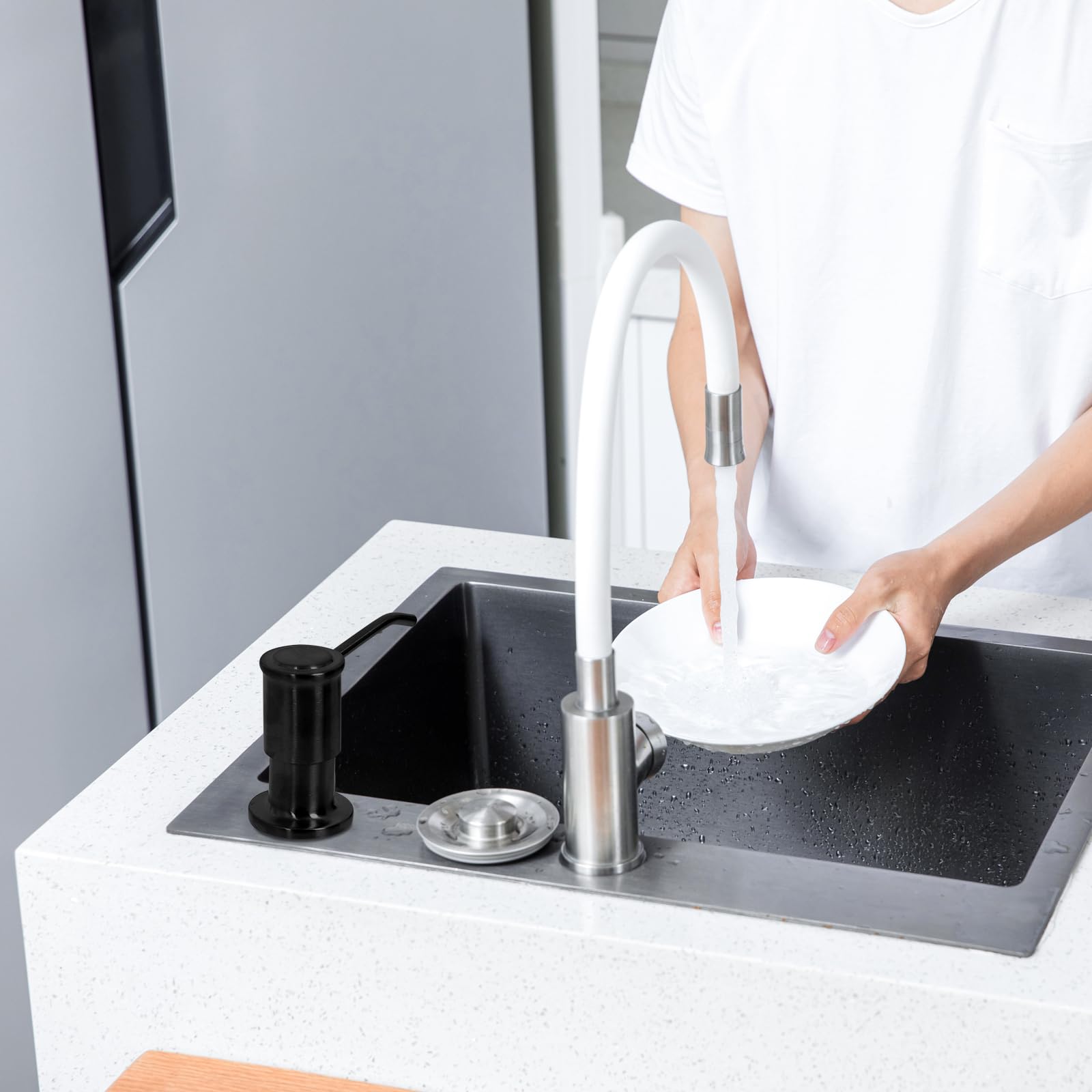 Automatic Soap Dispenser for Kitchen Sink - Wide Pump Head Base with 47