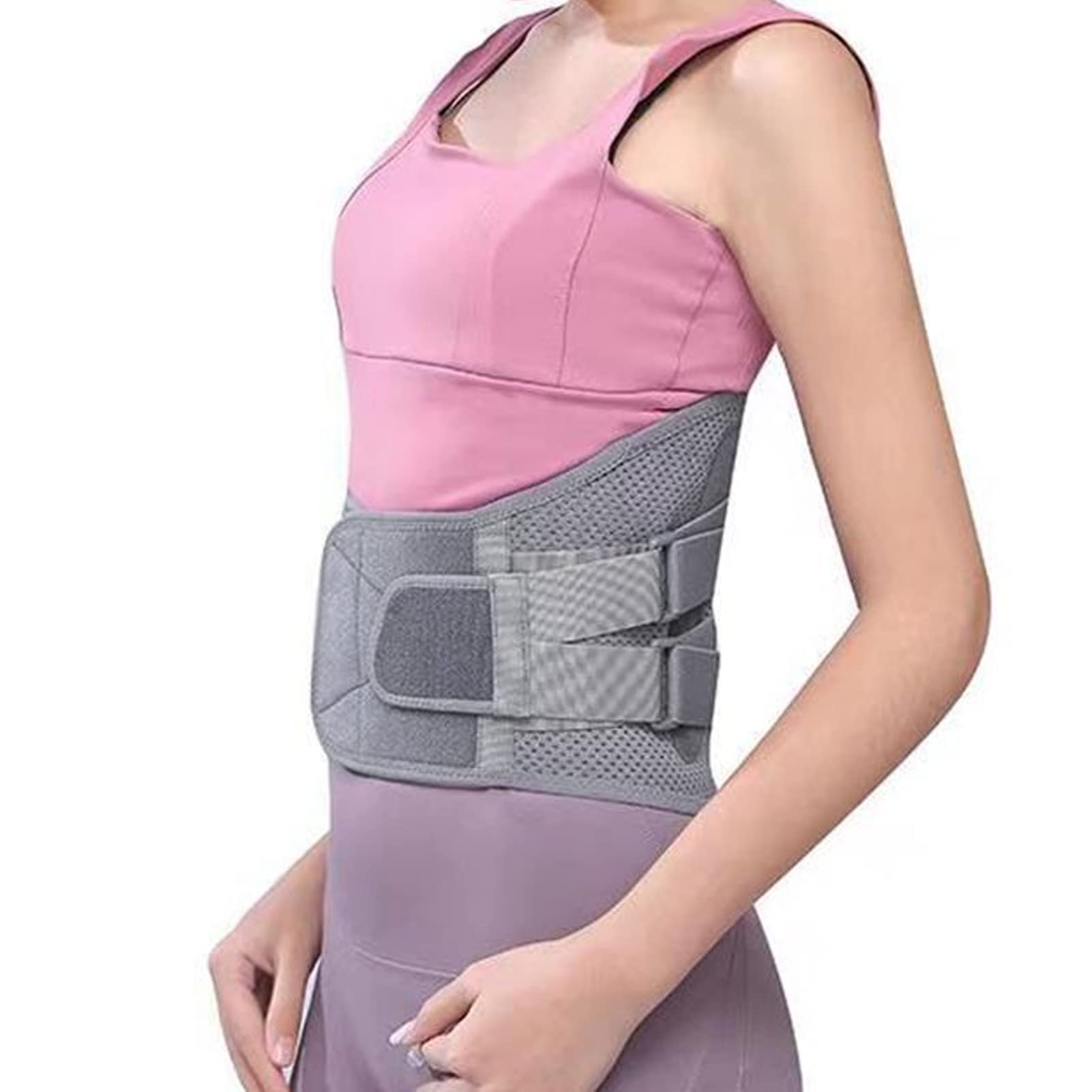 Lower Back Support Belt for Women - 5 Built-in Plates & 4 Detachable Steel Plates - Herniated Disc Pain Relief - Perfect for Office Work, Driving & Post-Surgery Recovery