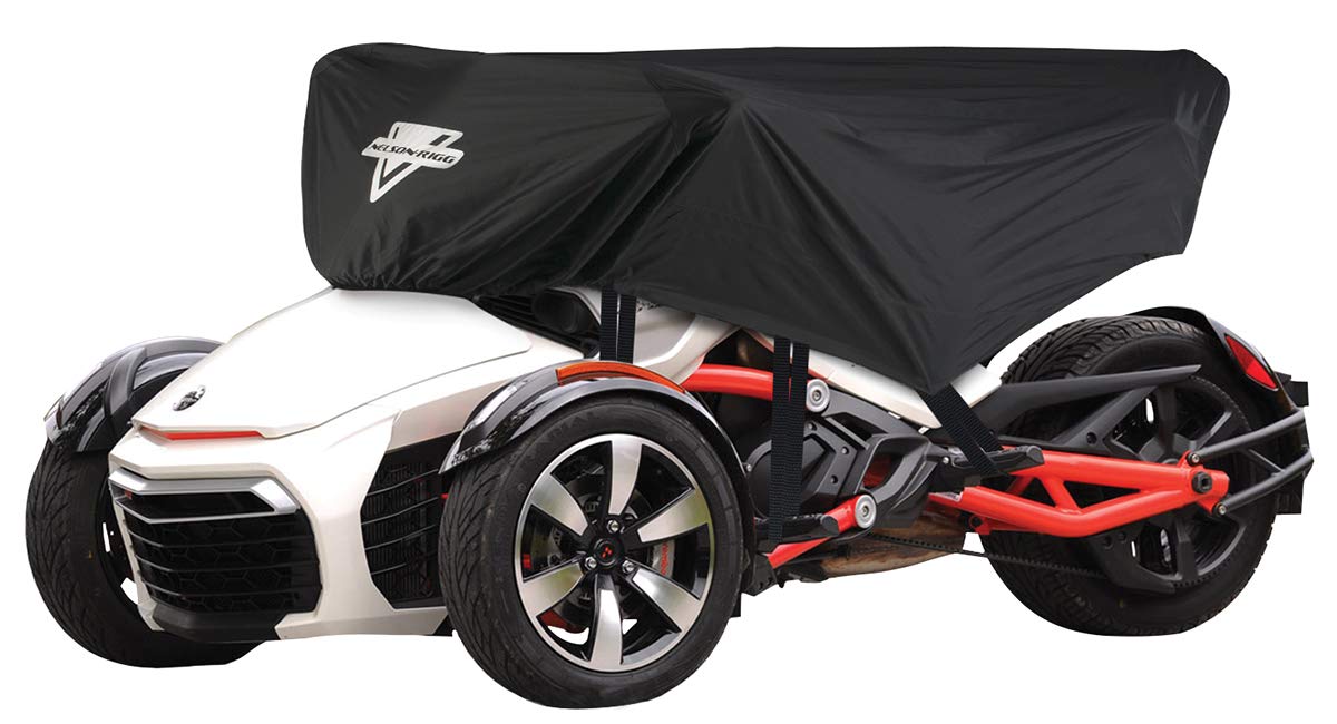 Nelson Rigg Defender Extreme CAS-375-S Can-Am Spyder Half Cover for F3-T (Saddlebags Only), RT, RT-S, RT-Limited, RT-S Special - Waterproof Motorcycle Cover for Outdoor Protection & Storage