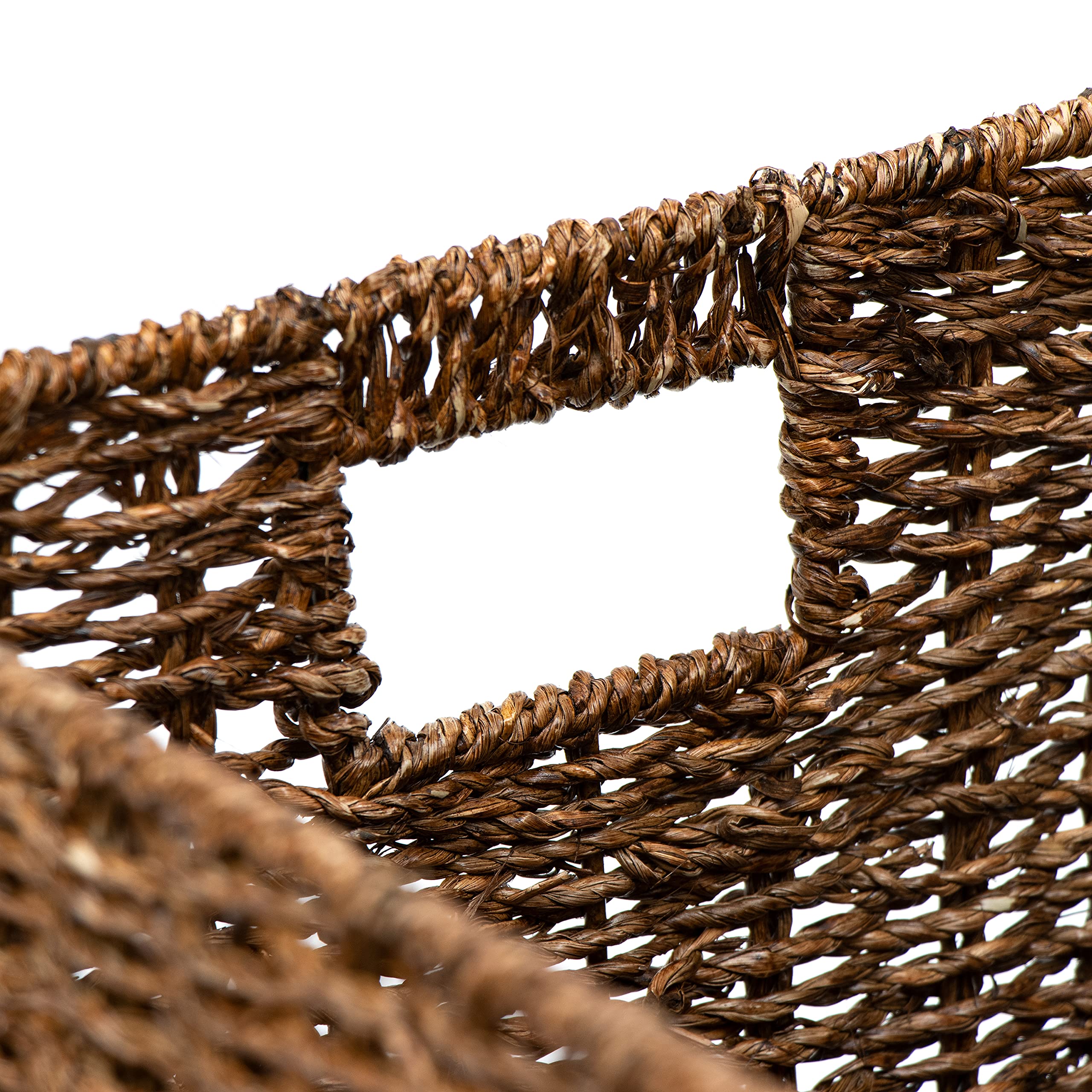Foldable Storage Basket with Iron Wire Frame - Set of 4 by Trademark Innovations | Space-Saving Organizer for Home, Office, Closet & Laundry Room