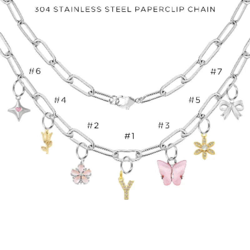 Charm Necklace with Assorted Charms - Elegant Layering Jewelry for Women | Perfect for Everyday Wear, Gift Giving & Special Occasions