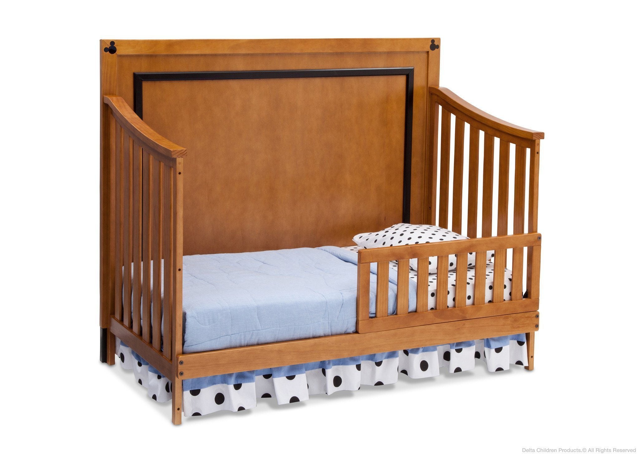 Disney Mickey Mouse 4-in-1 Convertible Baby Crib - Nursery Bed with Toddler Rail & Changing Table | Perfect for Newborns to Toddlers
