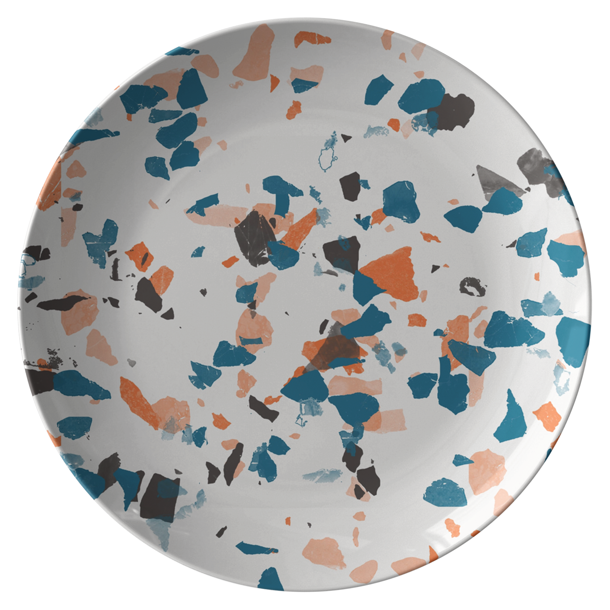 Speckled Abstract Plastic Dinner Plates - Set of 6, Durable Melamine Plates for Everyday Use, Dishwasher Safe - Perfect for Home, Restaurant, and Outdoor Dining