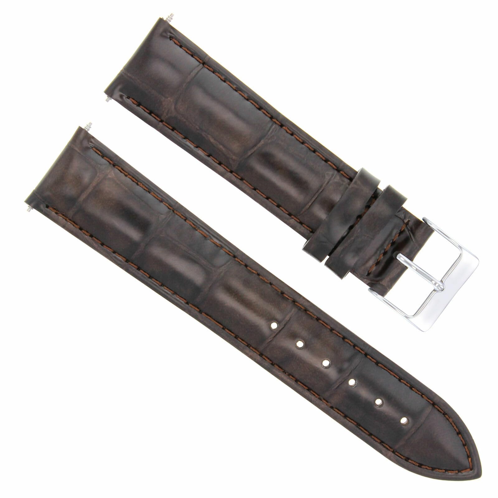 20mm Genuine Leather Watch Band Strap for Omega Speedmaster & Seamaster Planet Ocean - Dark Brown Replacement Strap | Perfect for Business, Casual & Formal Occasions