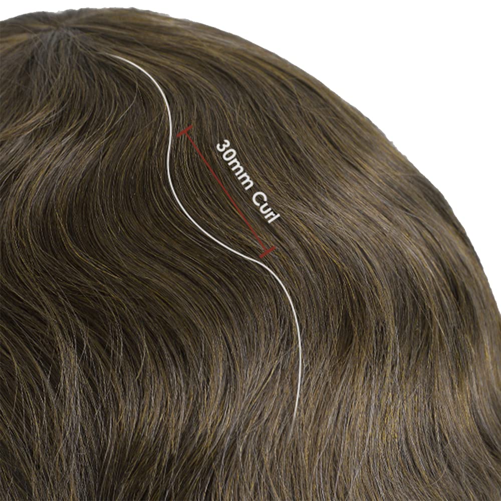 Lordhair Men's Hair System - Natural Human Hair Toupee with Lace Front & Skin Perimeter Base - Multiple Sizes Available - Perfect for Thinning Hair, Bald Spots & Hair Loss Solutions