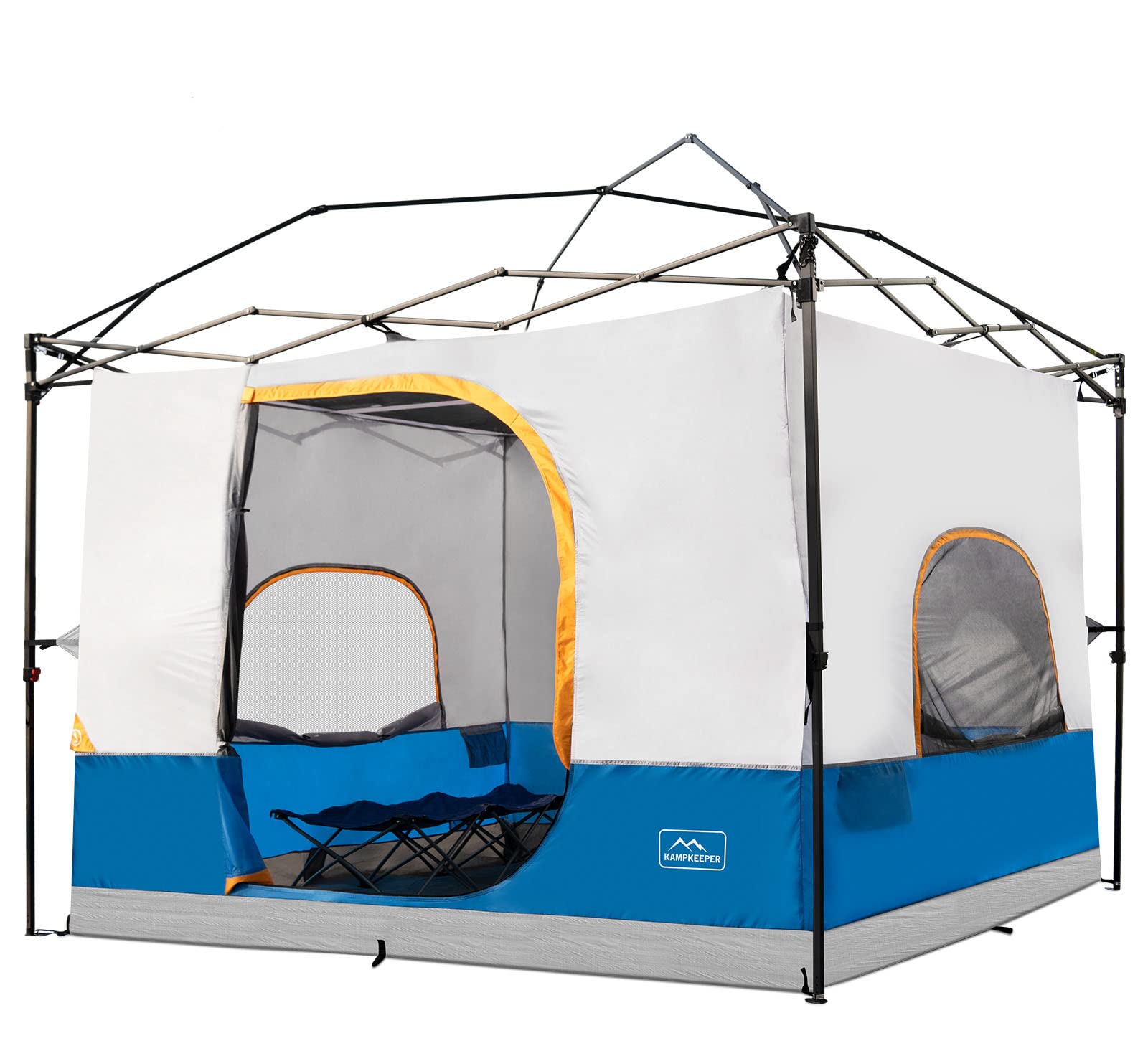 KAMPKEEPER 10'x10' Camping Inner Tent for Pop Up Canopy | Convert Straight Leg Canopy to Camping Shelter | Fully Vented Roof Design | Light Blue | Perfect for Outdoor Camping, Hiking & Backyard Adventures (Canopy & Frame Not Included)