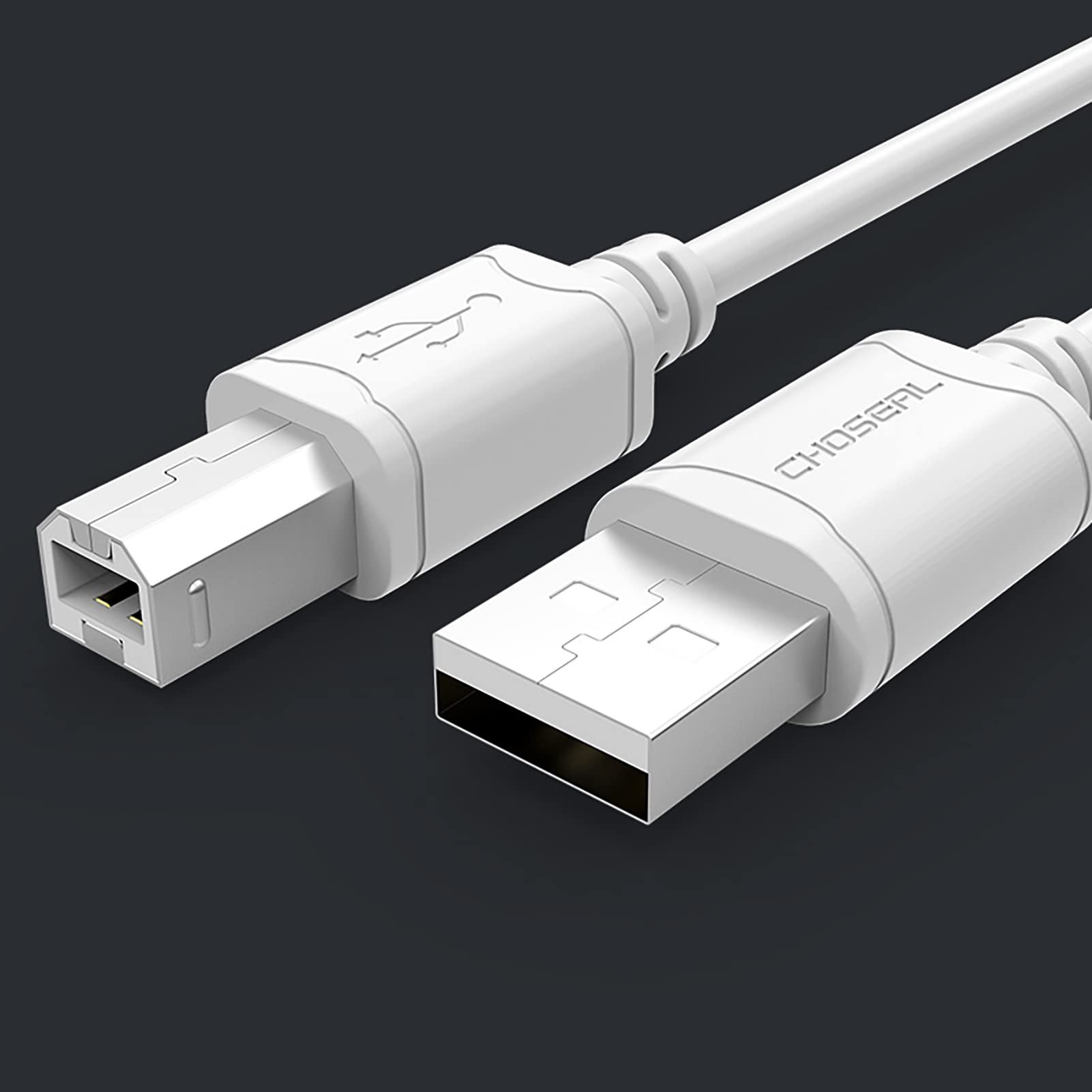 5FT USB 2.0 Printer Cable - A Male to B Male Scanner Cord Compatible with HP, Canon, Epson, Dell, Brother Printers - Perfect for Home Office & Small Business Printing Needs