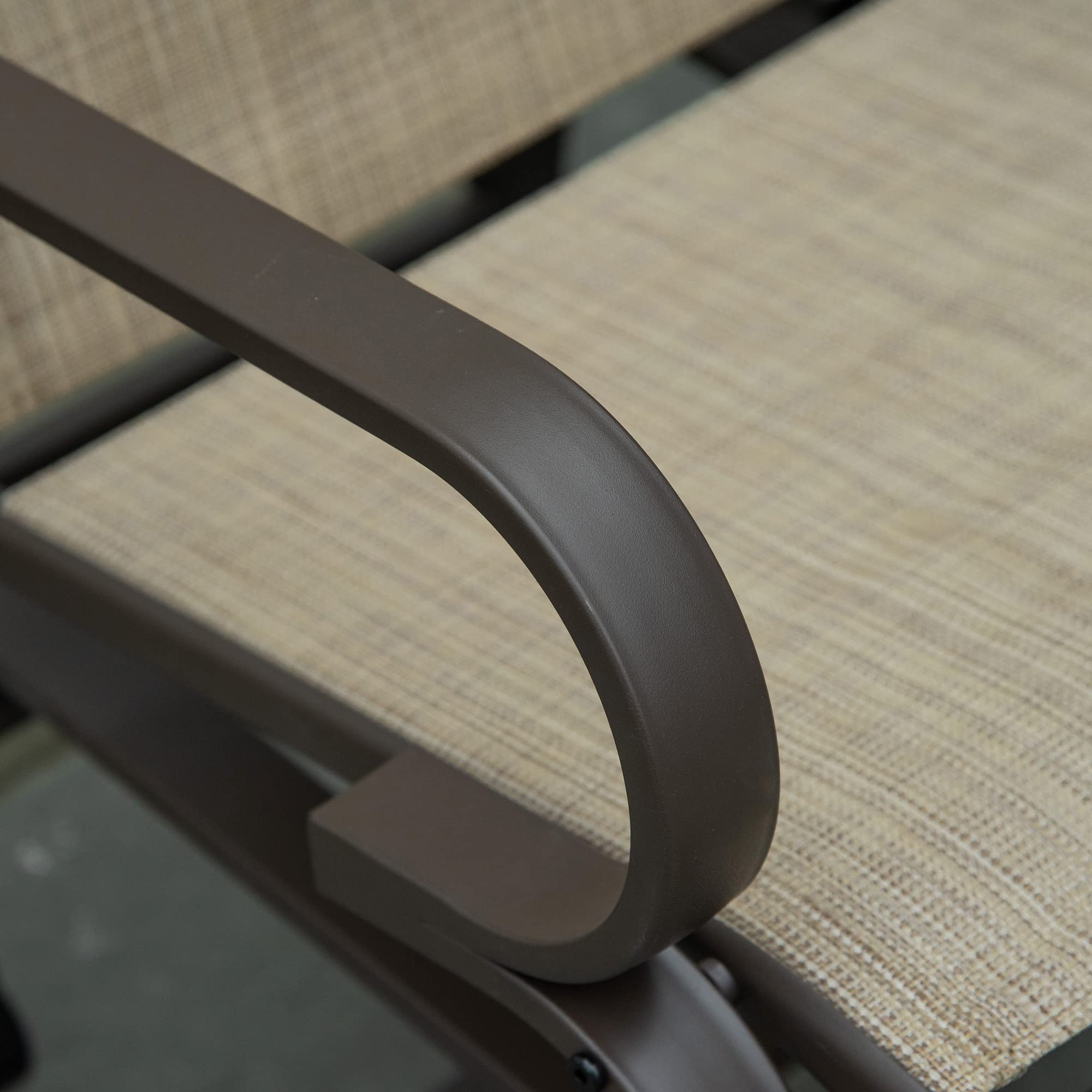 Outsunny Outdoor Glider Chair - Patio Rocking Chair with Smooth Swing Motion, Lightweight & Durable for Backyard, Garden, Deck - Tan (Perfect for Relaxing, Reading & Enjoying Outdoor Spaces)