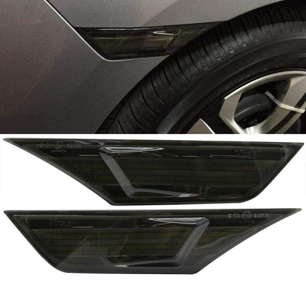 2PCS Switchback DRL Smoke Lens Side Marker Lights - White/Amber LED Bumper Reflector Compatible with Honda Civic | Daytime Running Lights for Enhanced Visibility & Style
