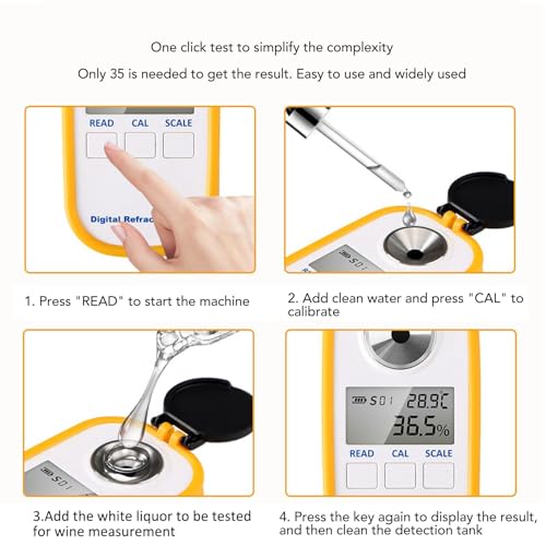 Pssopp Digital Alcohol Tester 0-80% with Smart Brix Refractometer - Accurate Home Brewing Kit for Wine & Beer Making - Easy-Read LCD Display for Hobbyists & Craft Brewers | Perfect for Home Brewing, Winemaking, and Distilling