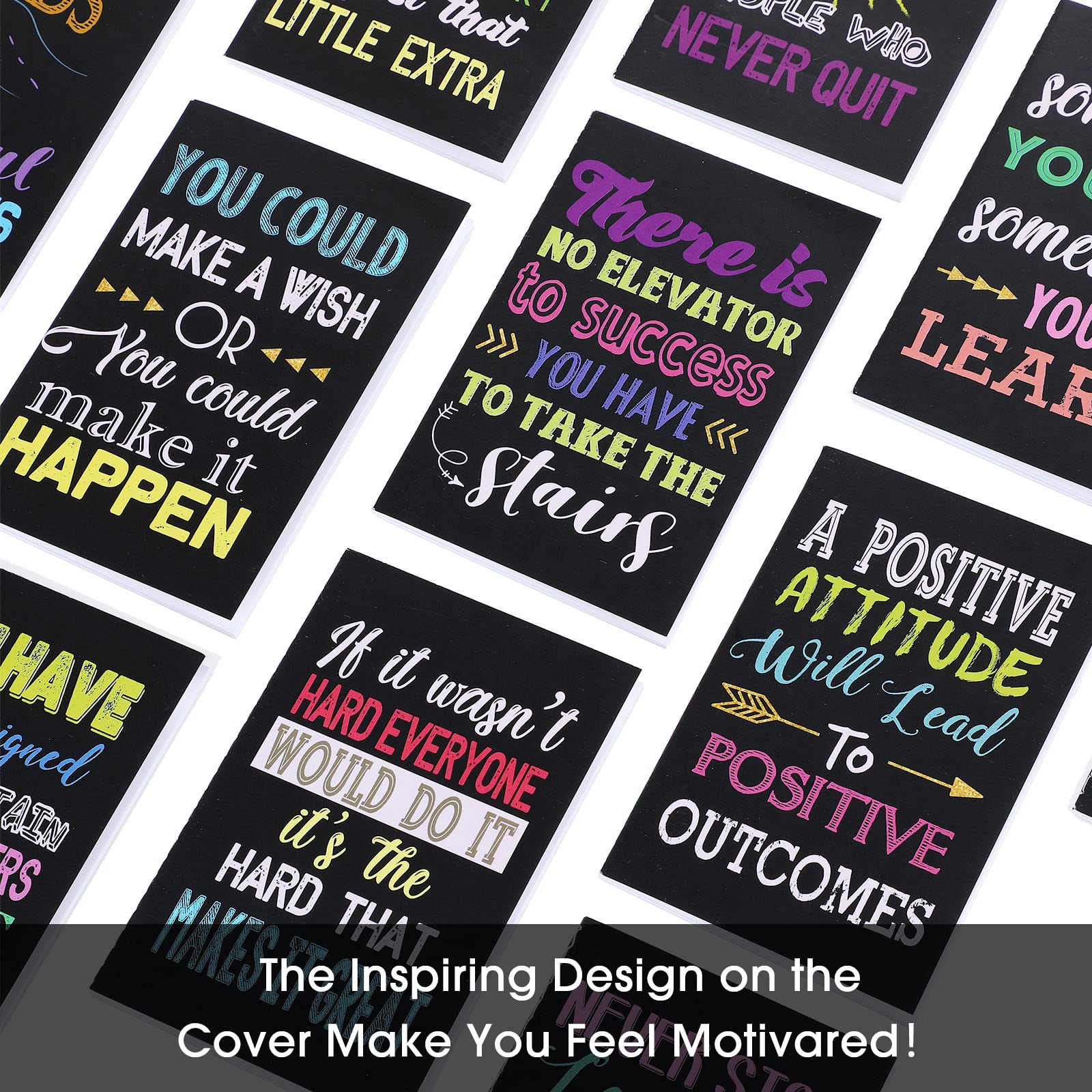 Outus 48-Pack Mini Motivational Notebooks - Inspirational Pocket Notepads for School, Office & Travel - 12 Classic Style Designs - Perfect for Daily Journaling, Gift Giving & Productivity Boost