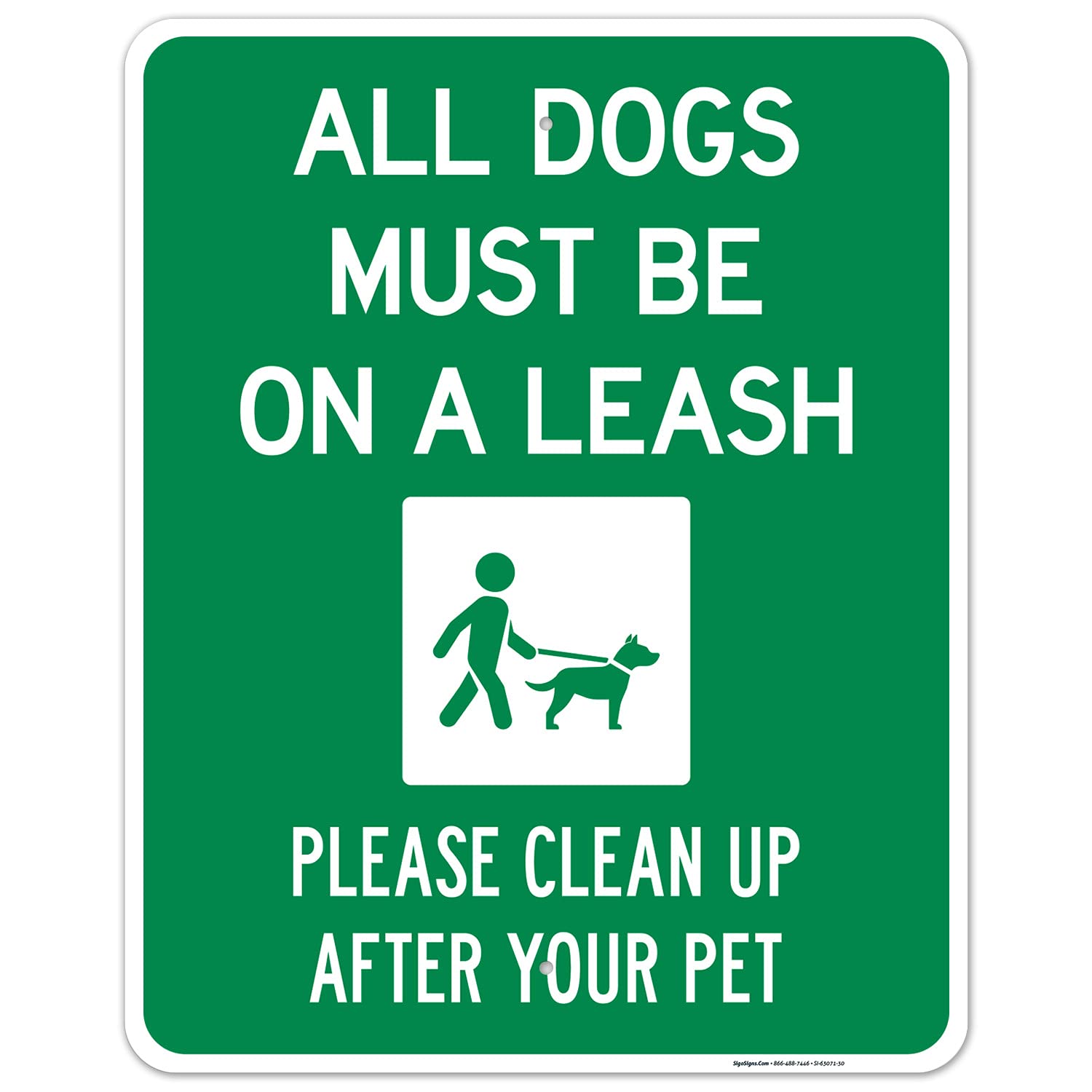 All Pets Must Be On Leash Sign - 24x30 Inches Rust-Free Aluminum Dog Leash Symbol - Fade Resistant & Made in USA - Perfect for Parks, Dog Walking Areas & Pet-Friendly Spaces