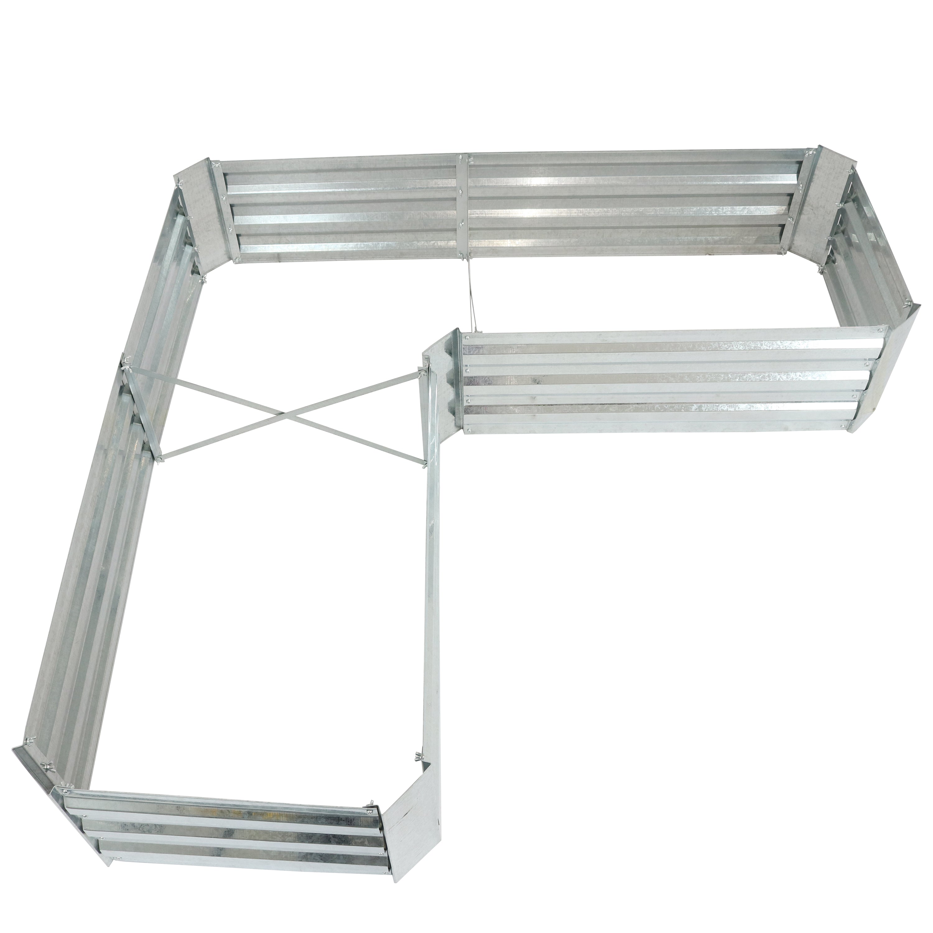 L-Shaped Galvanized Steel Raised Garden Bed Kit - Outdoor Gardening Planter Box for Vegetables, Flowers & Herbs - Perfect for Backyard, Patio & Urban Gardening