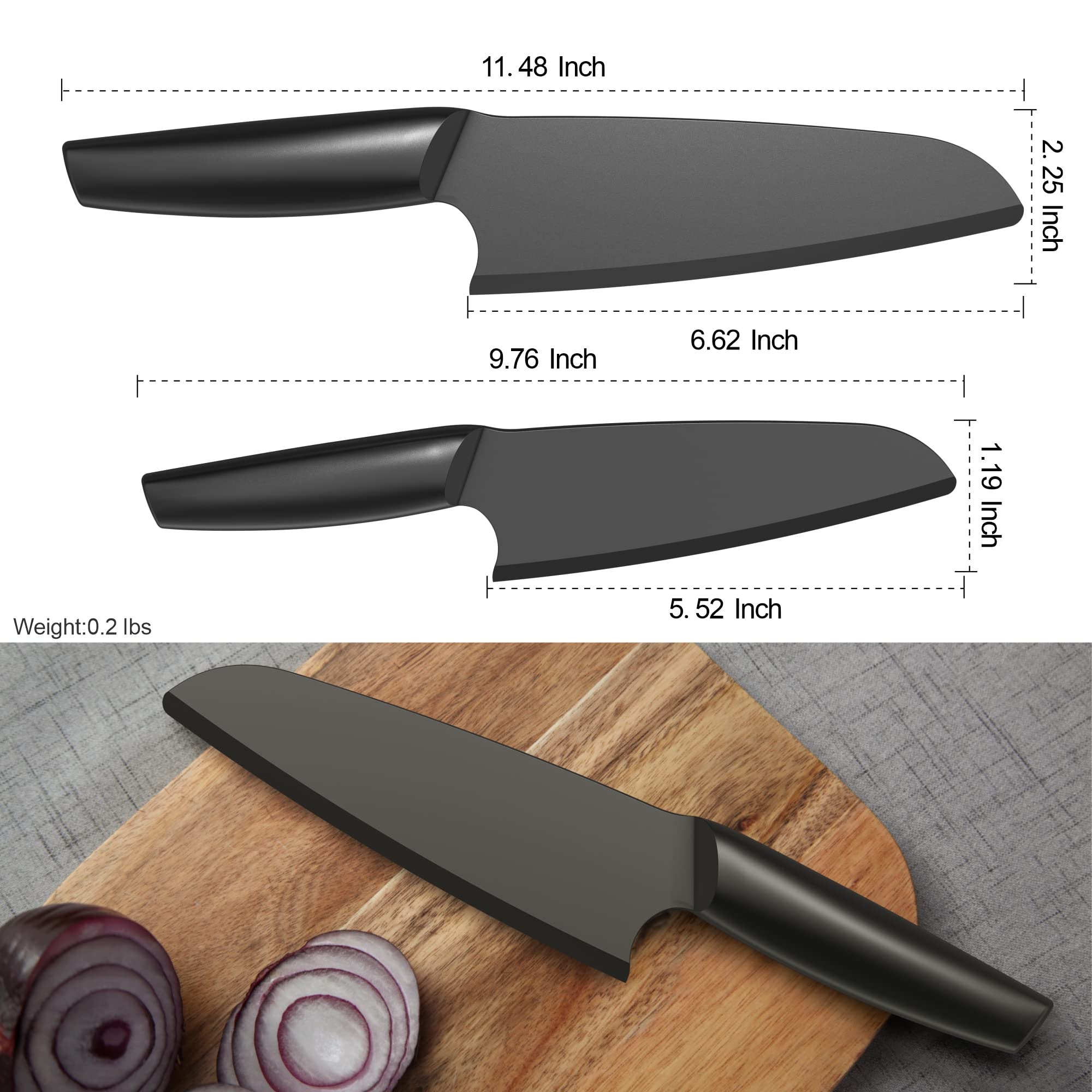 AILUROPODA 2-Piece Nylon Kitchen Knife Set - Plastic Knives for Cutting Pizza, Cake, Bread, Fruits & Vegetables | Durable & Safe for Non-Stick Cookware | Perfect for Home Cooking, Camping & Picnics