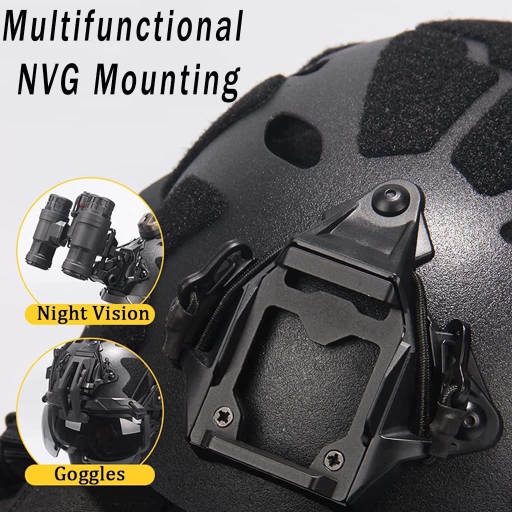 Tactical Airsoft Helmet & Mask Set with Noise Canceling Headset, Goggles, Battery Pocket & NVG Mount - Lightweight Fast Helmet for Outdoor Paintball, Hunting & Airsoft Games