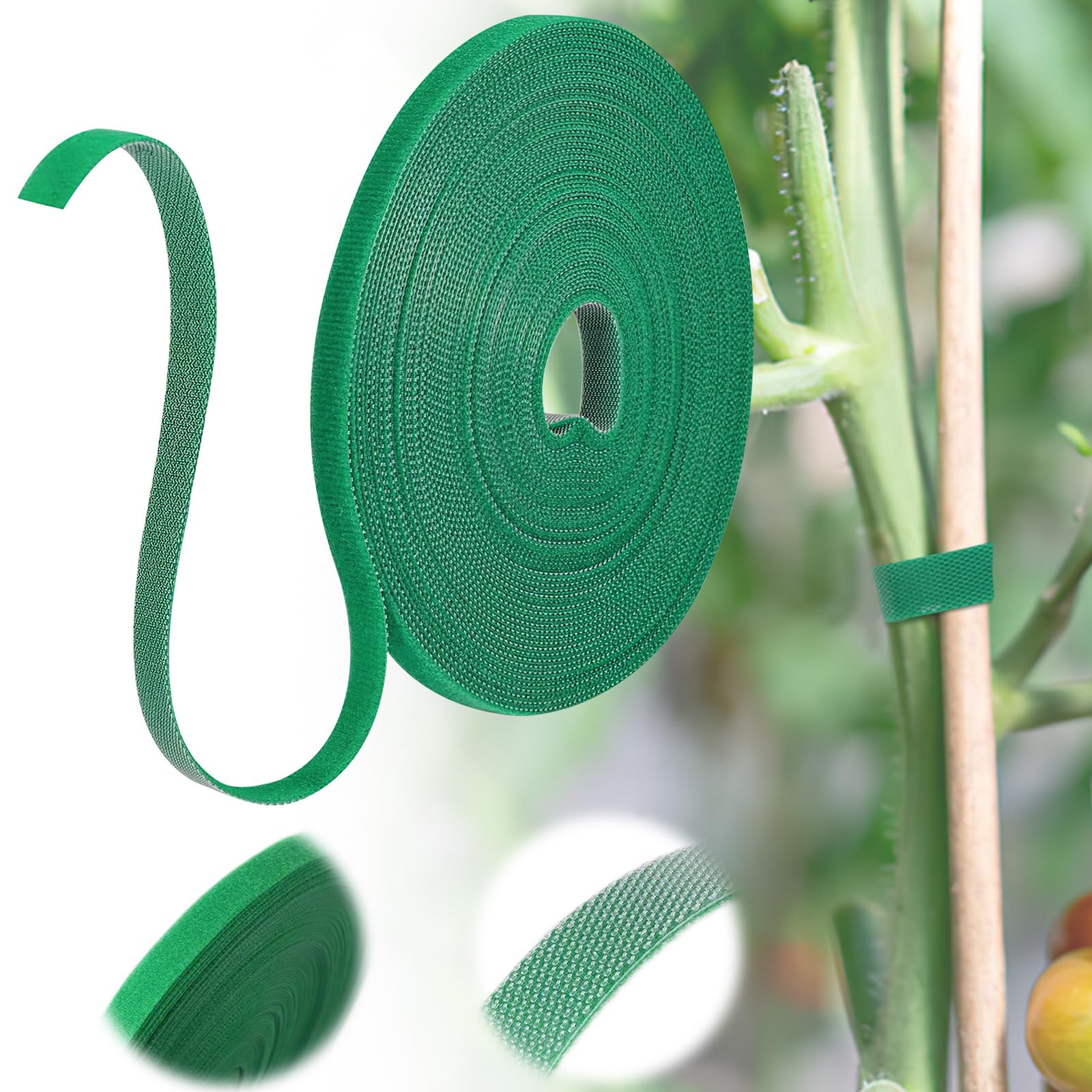Darryy Velcro Plant Ties - 25m x 10mm Reusable Garden Straps, Adjustable Velcro Tape for Plants, Cut-to-Size Fasteners - Perfect for Vine Support, Tree Staking & Indoor Plant Care