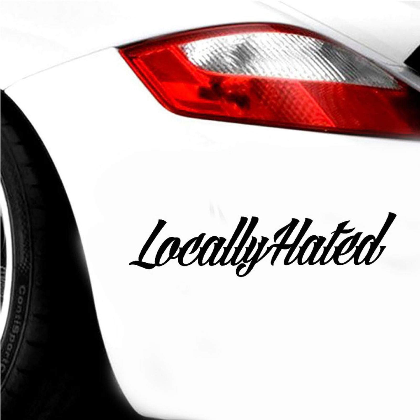 Locally Hated Reflective Car Decal Sticker - Black Vinyl Lettering for Auto Body & Windows | Durable Vehicle Decoration for Trucks, Cars & SUVs - Perfect for Pranksters & Car Enthusiasts