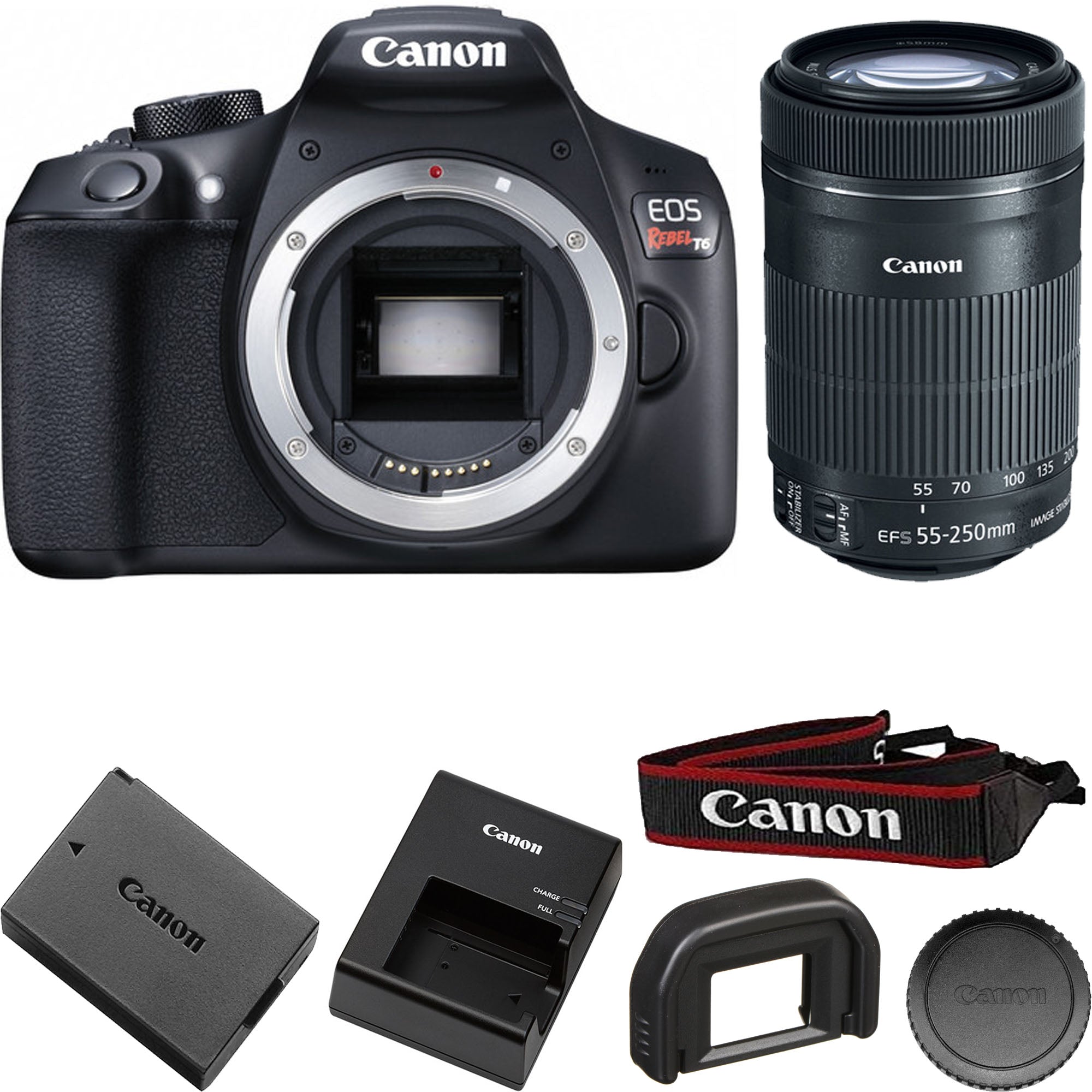Canon EOS Rebel T6/2000D DSLR Camera with EF-S 55-250mm f/4-5.6 IS STM Lens - Perfect for Photography Enthusiasts, Travel & Portrait Shooting