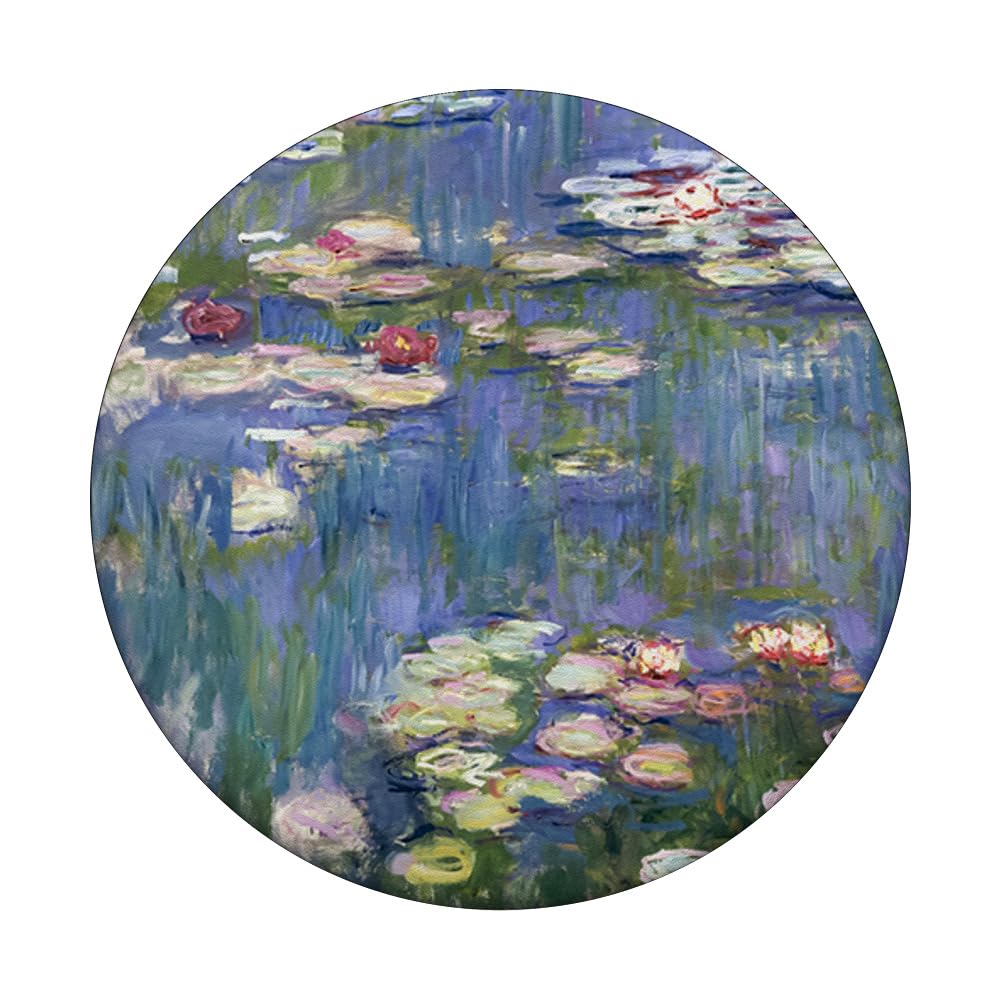 Monet's Water Lilies Phone Grip - Impressionist Art PopSocket for iPhone & Android - Black Plastic Phone Stand & Holder - Perfect for Work, Travel & Daily Use