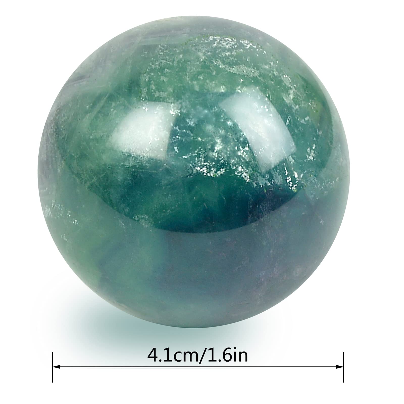 1.57 Inch Feng Shui Stone Baoding Balls - Chinese Health Exercise Stress Relief Balls with Gift Box (Fluorite) - Perfect for Meditation, Relaxation & Office Desk Decor