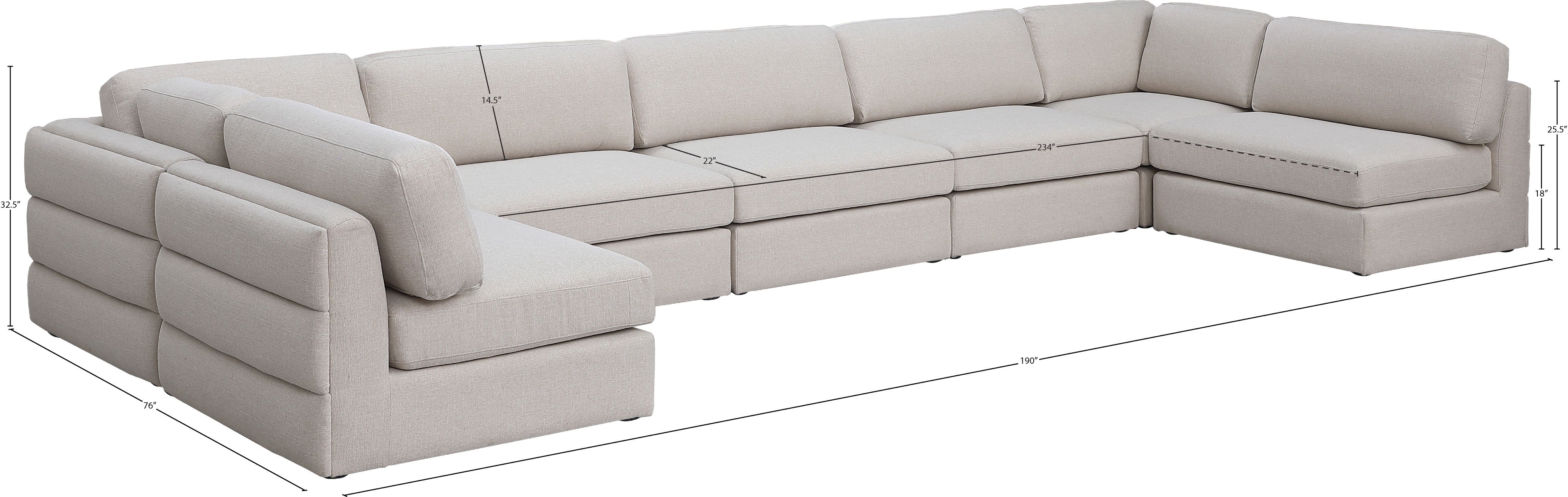 Beckham Durable Linen Textured Fabric Modular Sectional Sofa - Modern Living Room Furniture for Small Spaces & Apartments - Perfect for Family Gatherings, Movie Nights & Relaxation