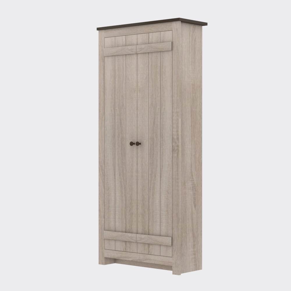 Dutton Tall Rustic Shoe Cabinet - Solid Wood Entryway Storage Organizer for Shoes, Boots & Accessories | Perfect for Hallway, Mudroom & Small Space Organization