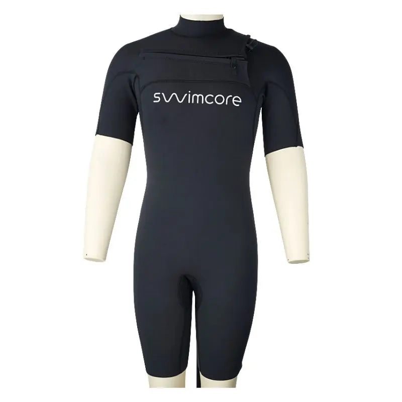 Premium Men's Neoprene Wetsuit Shorts - High-Quality Japanese Neoprene with Chest Zip | Perfect for Surfing, Diving & Water Sports