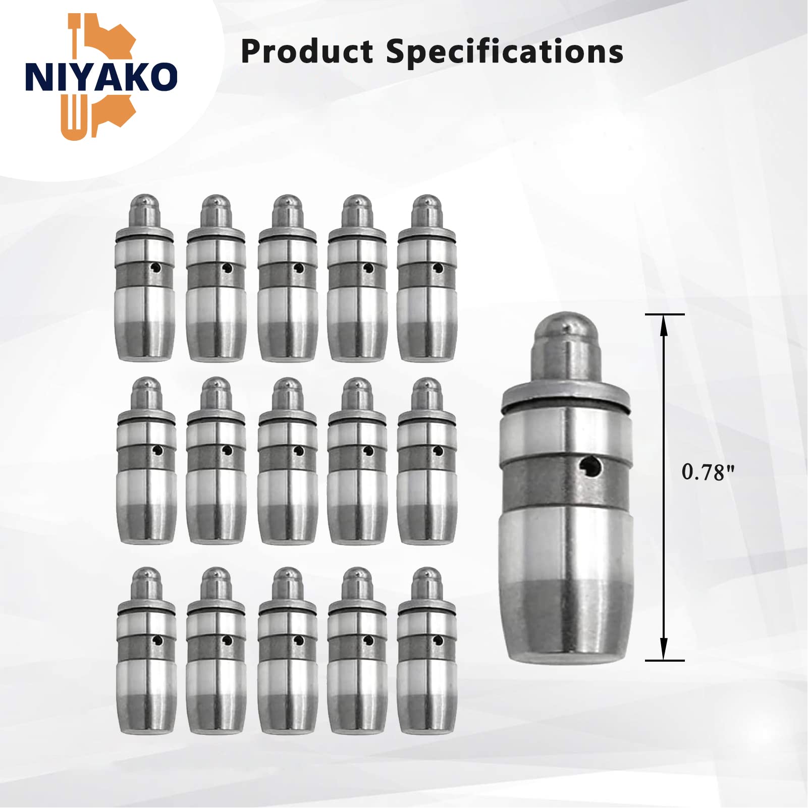 16-Piece Eyelash Adjuster Lifters Kit Replacement #53021077 5073596AA - Compatible with 1999-2007 Jeep Grand Cherokee, Dodge Durango & Ram Trucks - Perfect for Headlight Restoration & DIY Auto Repair