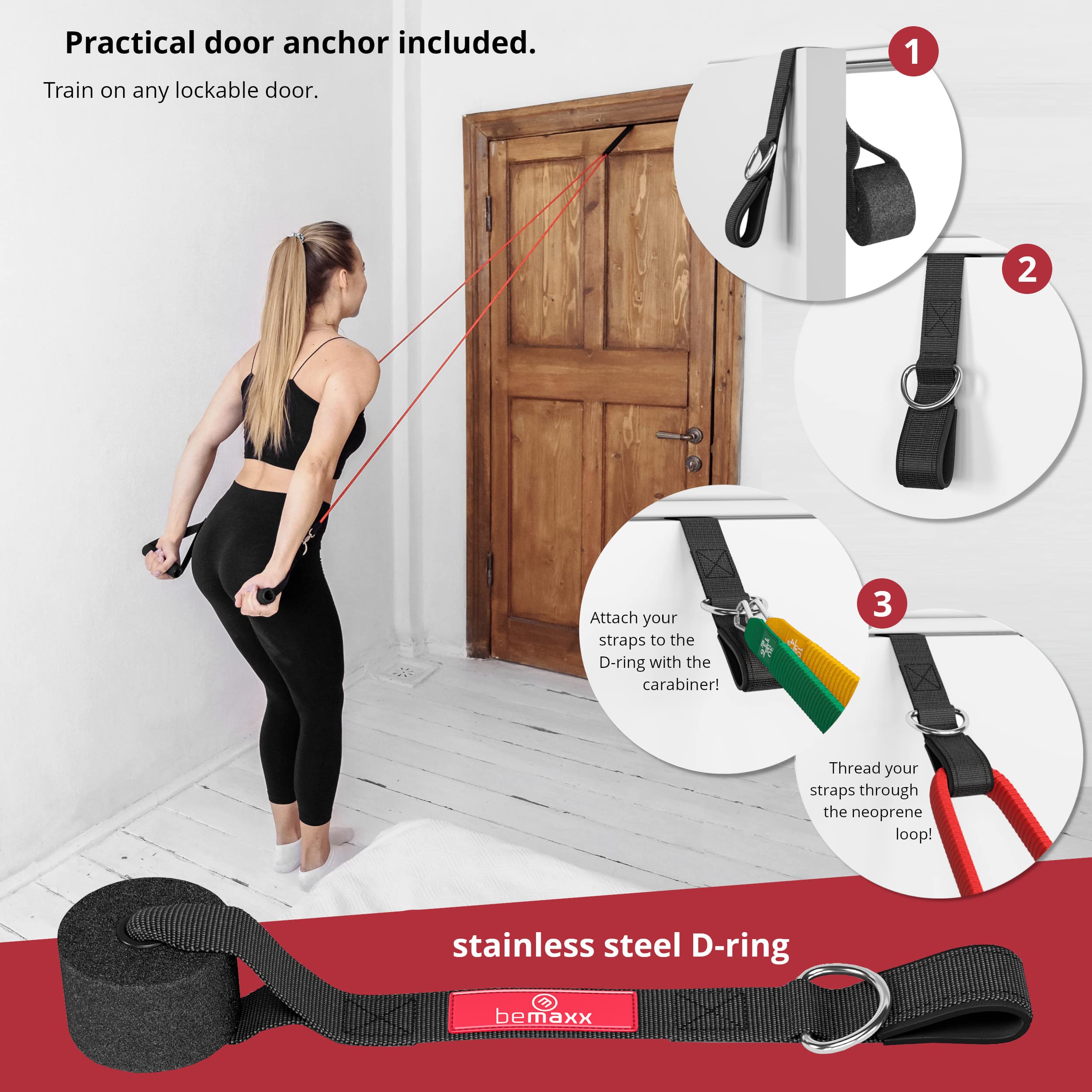 Premium 5-Piece Resistance Bands Set with Handles, Door Anchor & Ankle Straps - Heavy Duty Latex Tubes for Full Body Workout - Includes Free Exercise Ebook - Perfect for Home Gym, Powerlifting Training, Women's Fitness & Leg/Butt Workouts