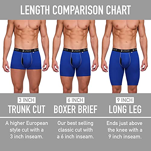 2UNDR Men's Swing Shift Boxer Briefs 3-Pack - Moisture Wicking, Comfortable Underwear for Workout & Everyday Wear