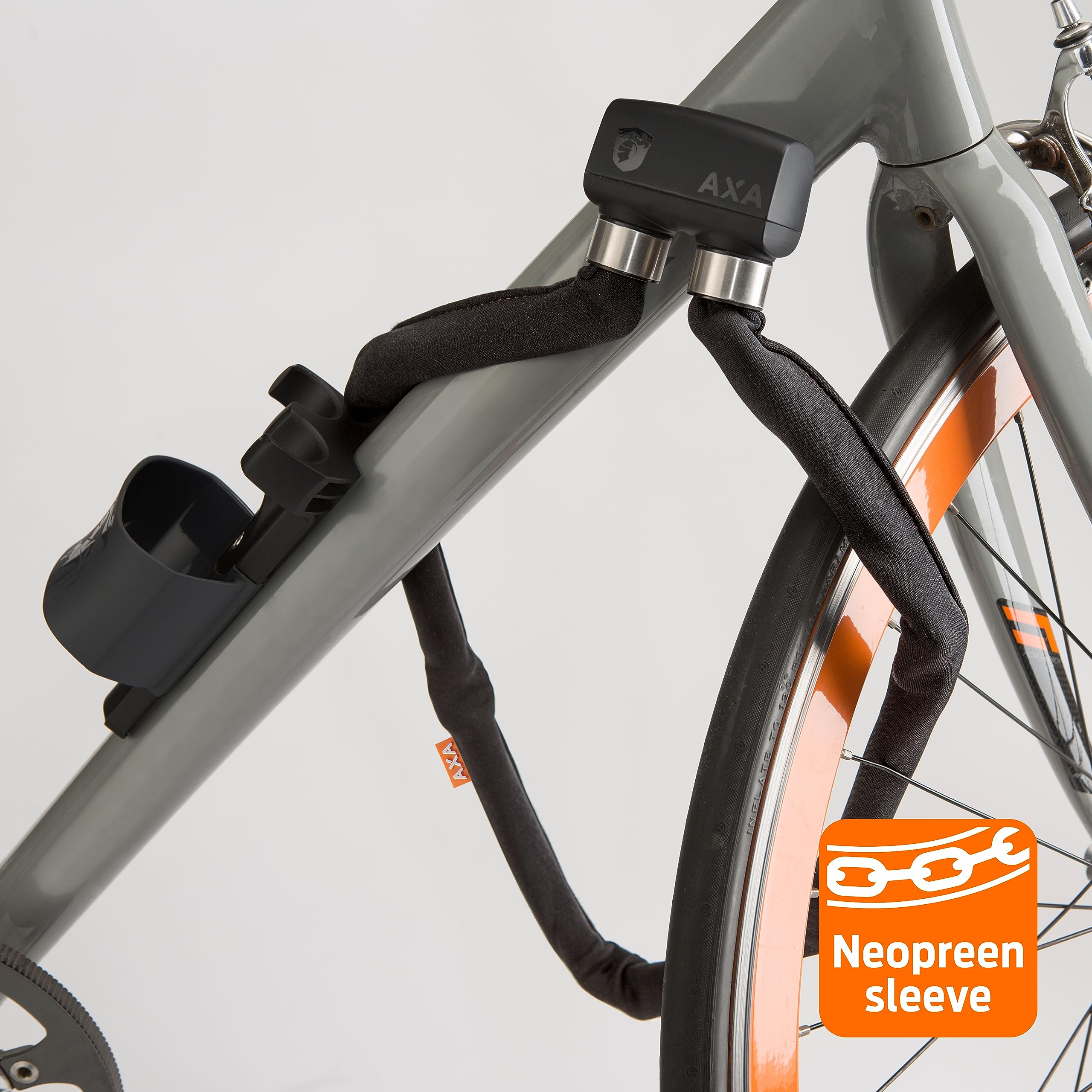 AXA Unisex Foldable 800 Bike Folding Lock - 39.4 Inch Grey Bicycle Security Lock for Commuting & Urban Cycling - Durable 1000mm x 8mm Anti-Theft Protection for Road Bikes, Mountain Bikes & E-Bikes