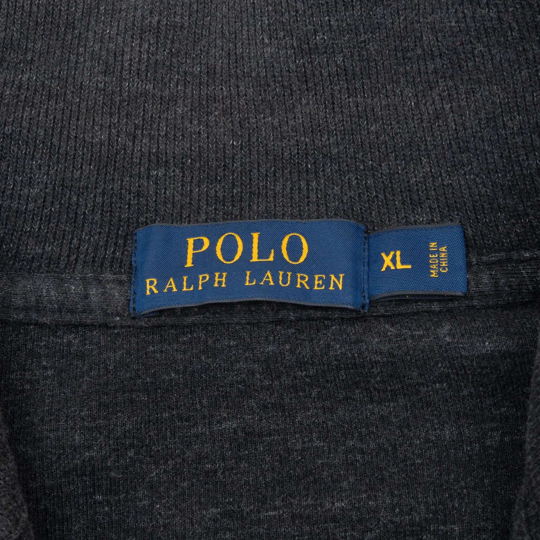 Ralph Lauren Men's Dark Grey Quarter Zip Sweater - Size XL - Comfortable & Stylish Pullover for Casual Wear & Outdoor Activities
