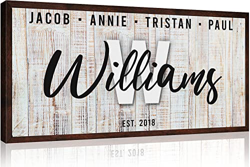 Family Wood Sign on Mineral Streak Background with Dark Border