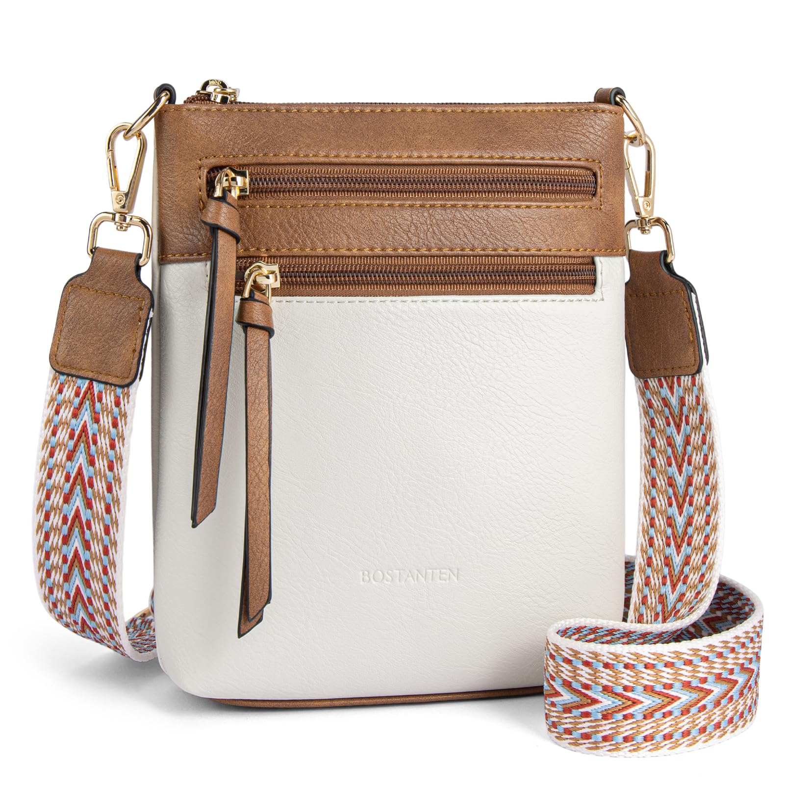 BOSTANTEN Women's Crossbody Bag - Trendy Vegan Leather Shoulder Purse with Adjustable Strap & Zipper Pocket | Perfect for Work, Travel & Everyday Use