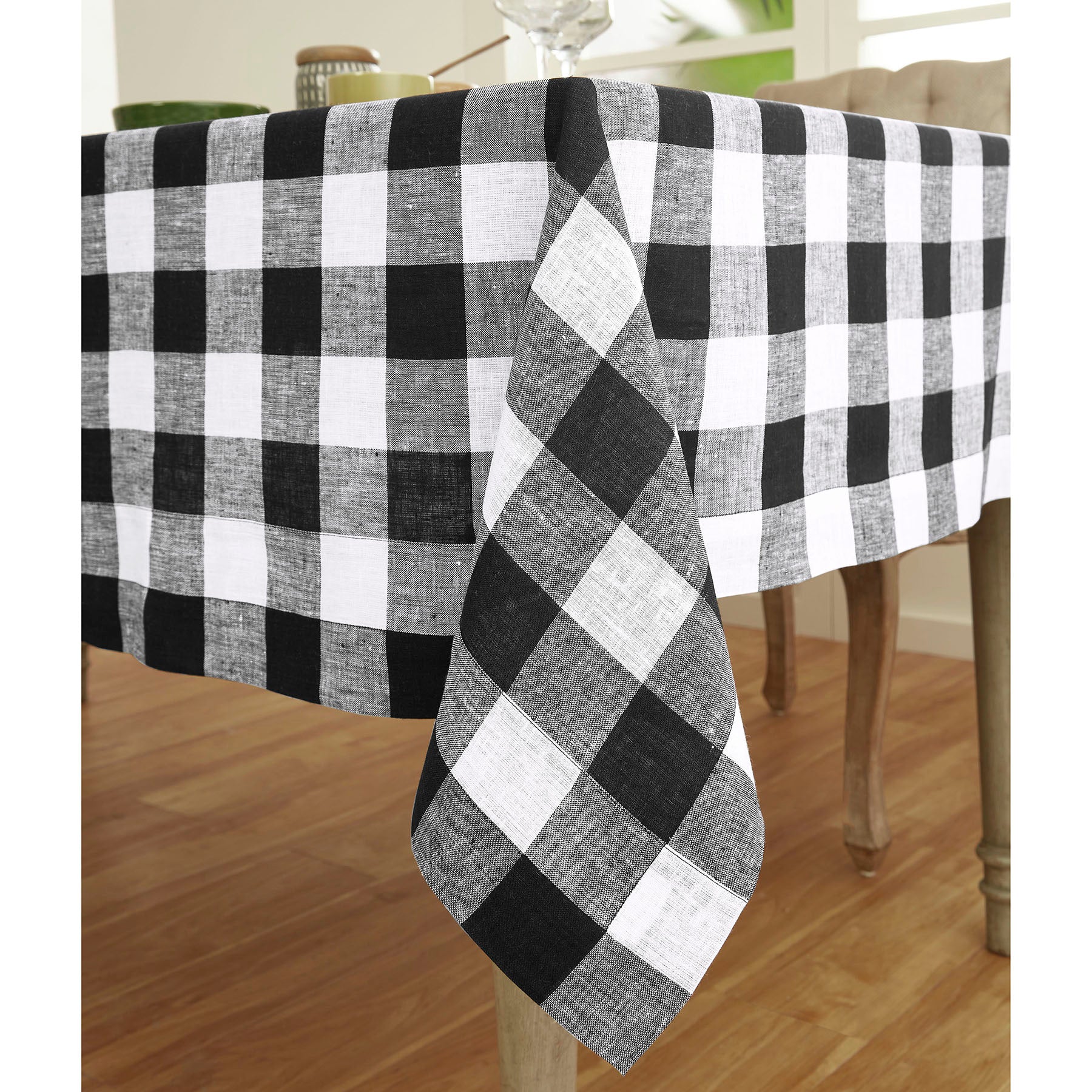 Buffalo Check Tablecloth - Red and Black Plaid Cotton Table Cover for Kitchen, Dining Room, and Picnic - Perfect for Holiday Decor and Outdoor Gatherings