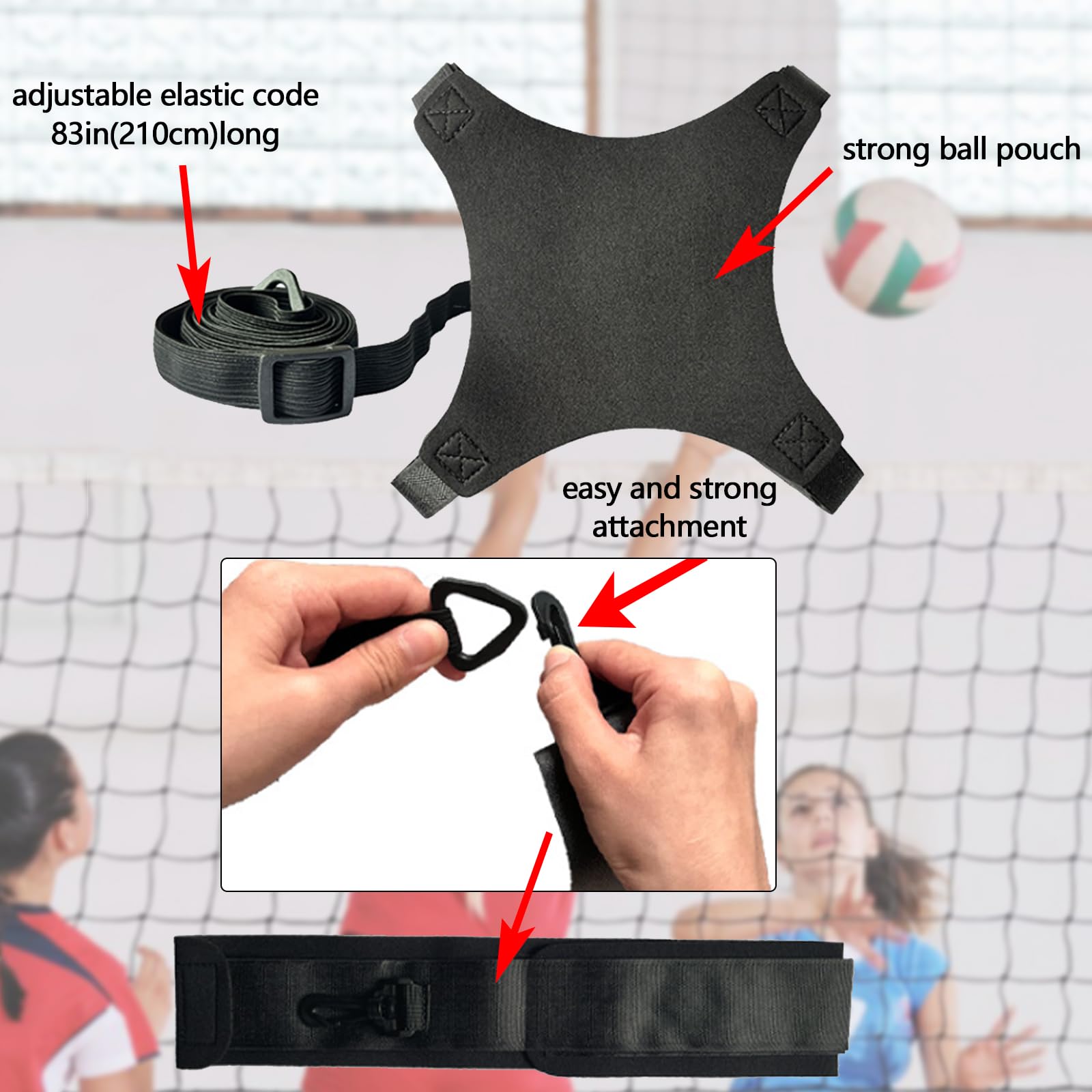 Aisny Adjustable Volleyball Training Equipment Set - Resistance Band, Belt & Solo Practice Kit for Volleyball Serving - Perfect for Home, Gym & Team Training