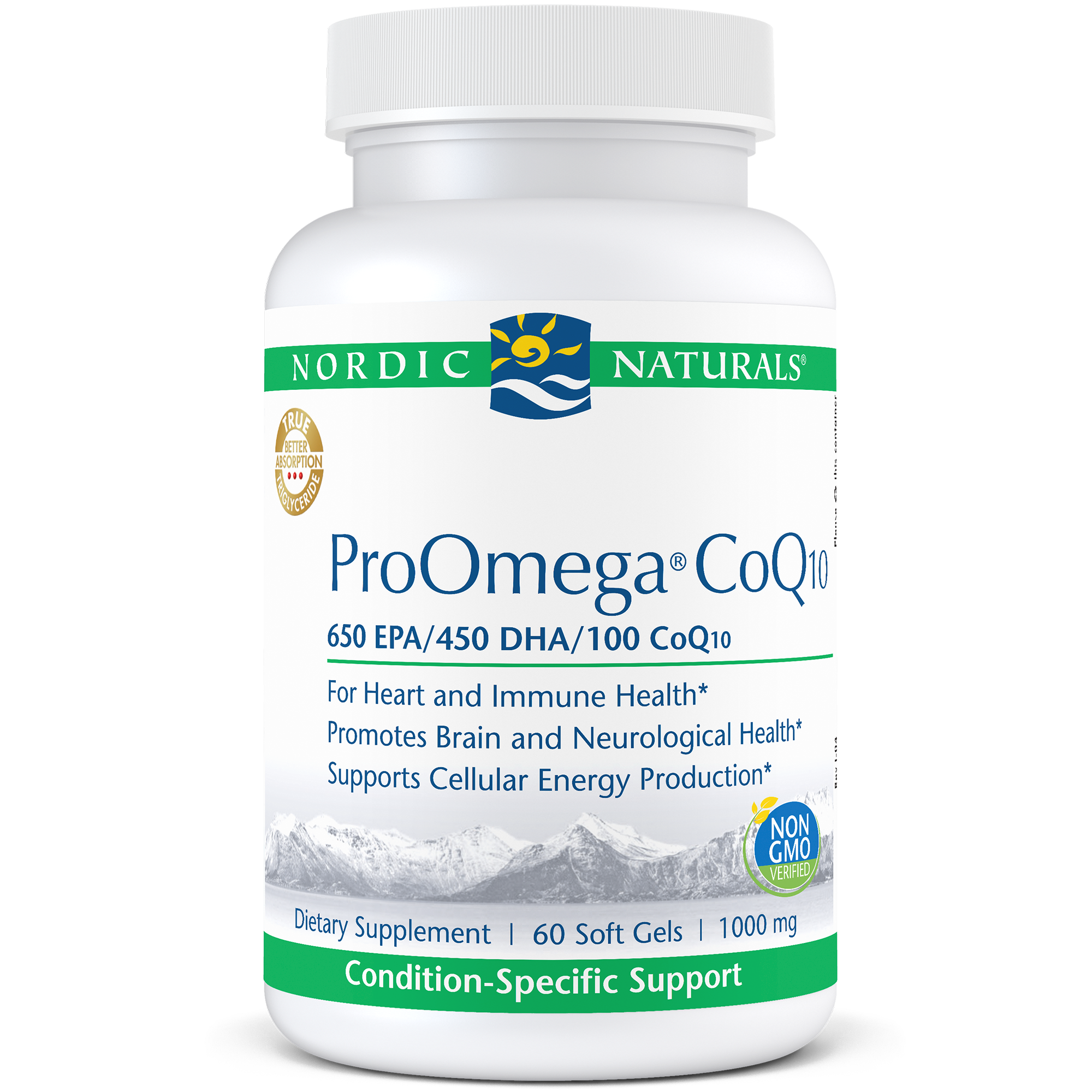 Nor Pro Omega CoQ10 1000mg 60 Softgels - Premium Heart Health & Energy Supplement for Adults - Supports Cardiovascular Wellness & Antioxidant Benefits