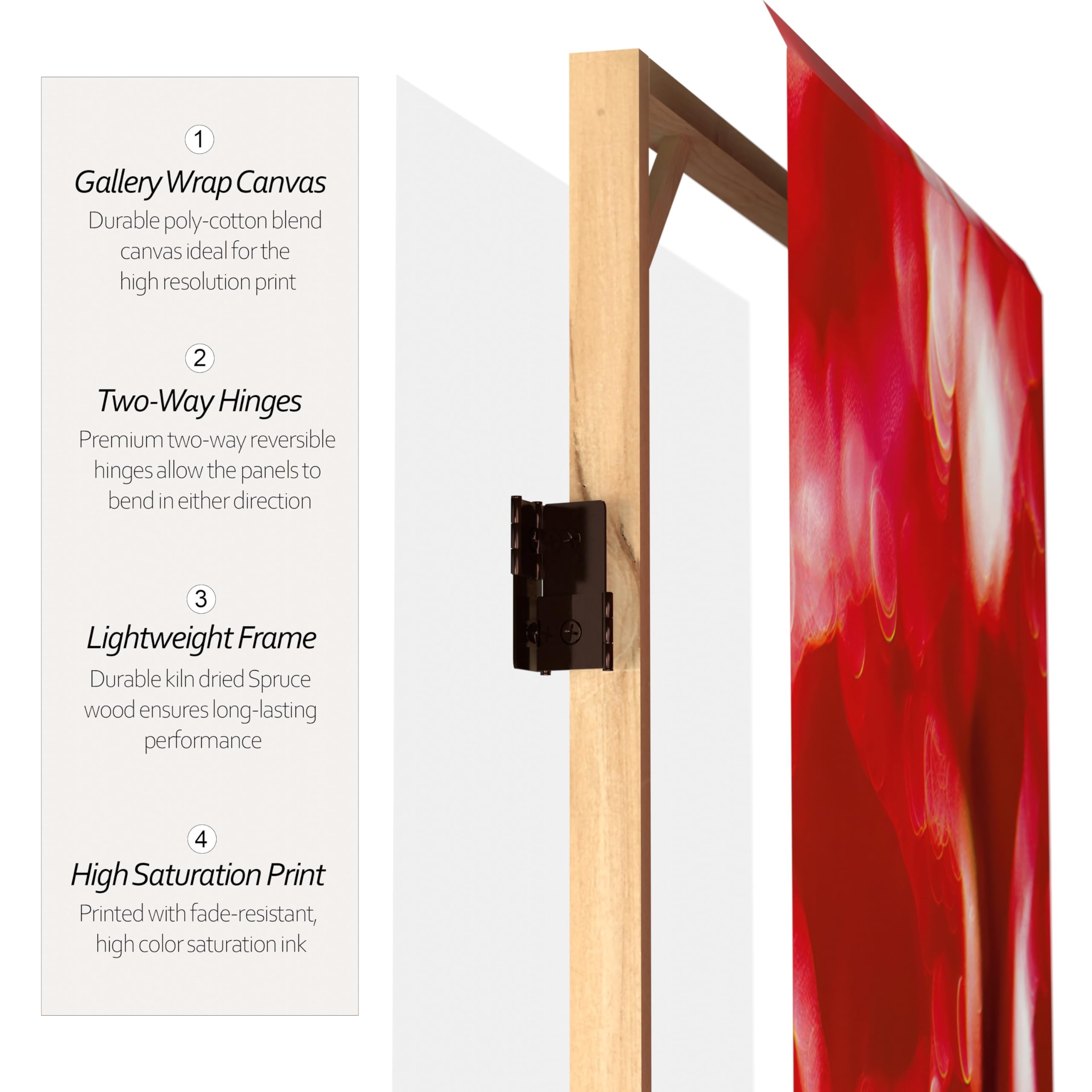 6 ft Tall Double Sided Rose Room Divider - 3 Panel Folding Privacy Screen with Floral Bouquet Design for Home, Office, and Wedding Decor (71 Inches High) | Perfect for Room Separation, Event Backdrop, and Photo Booth Background