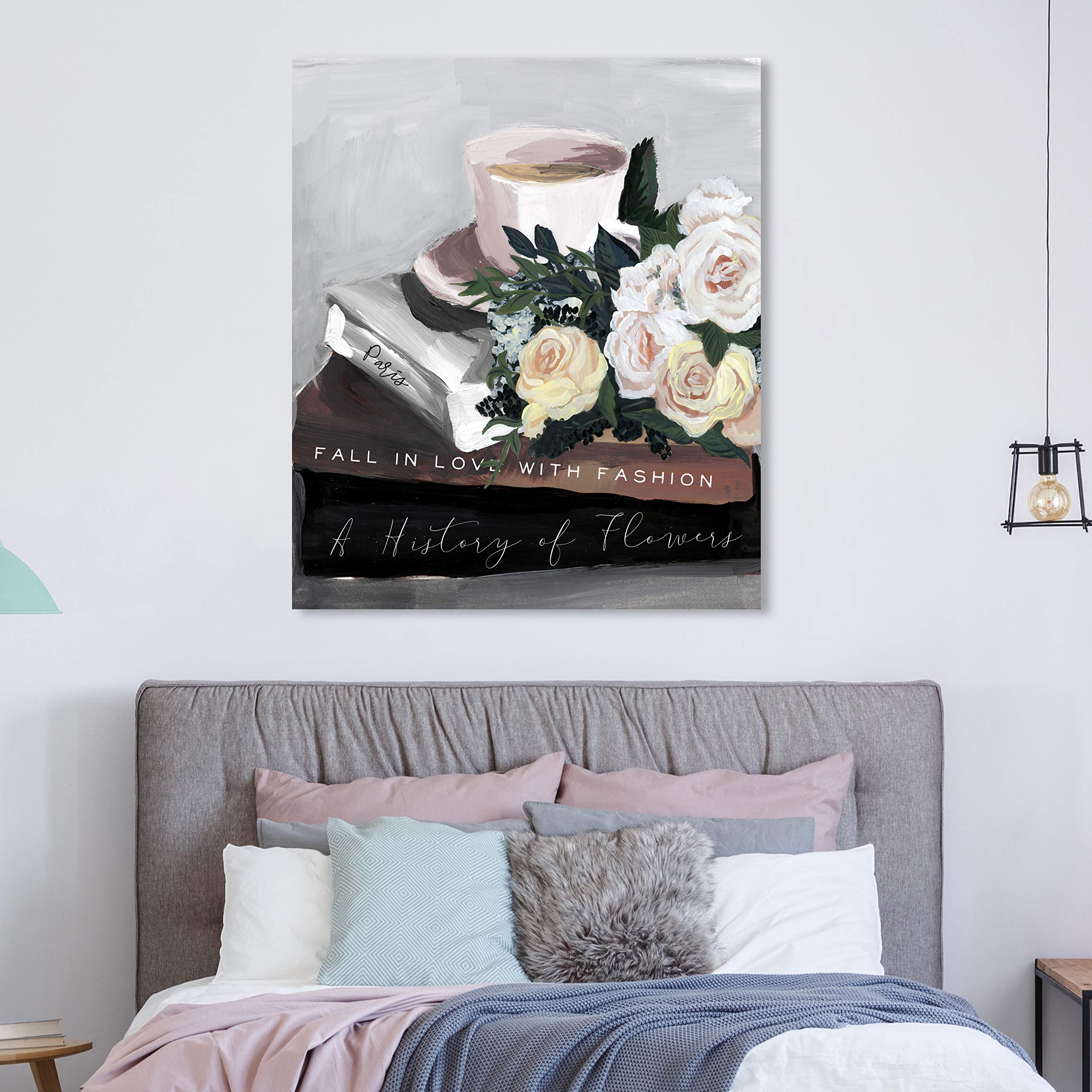 Floral Wall Art Canvas Prints 'Flowers Coffee and Books' by Oliver Gal Artist Co. - 30