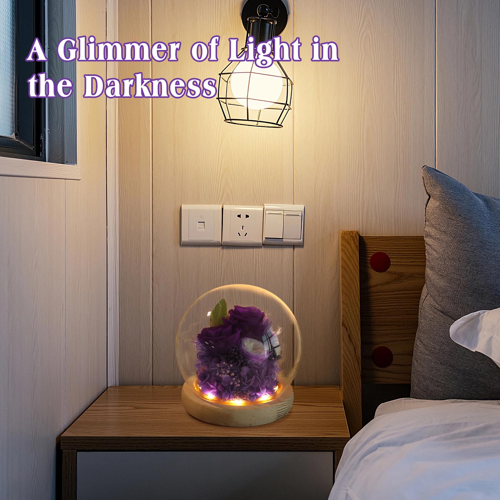 LED Rose in Glass Dome - Elegant Floral Gift for Women, Mom, Wife, Best Friend & Grandma | Birthday, Anniversary, Valentine's Day Present with Prime Delivery